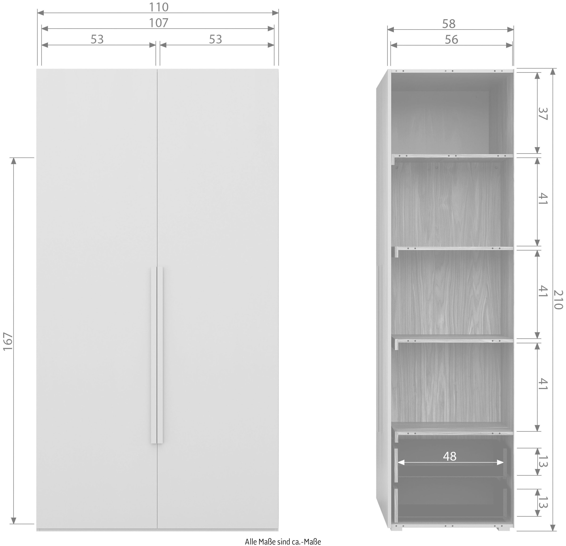 WOOOD Garderobenschrank »Rens«, aus Nussbaum-Dekor, viel Stauraum, Höhe 210 cm