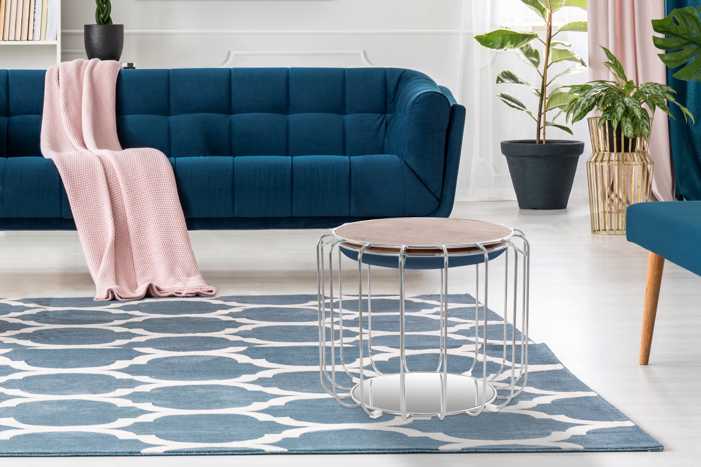 Kayoom Beistelltisch »Pouf Comfortable 110, abnehmbares und wendbares Oberteil« 1 Stk. tlg. praktisch umzuwandeln in Tisch oder Hocker, mit Spiegelglas