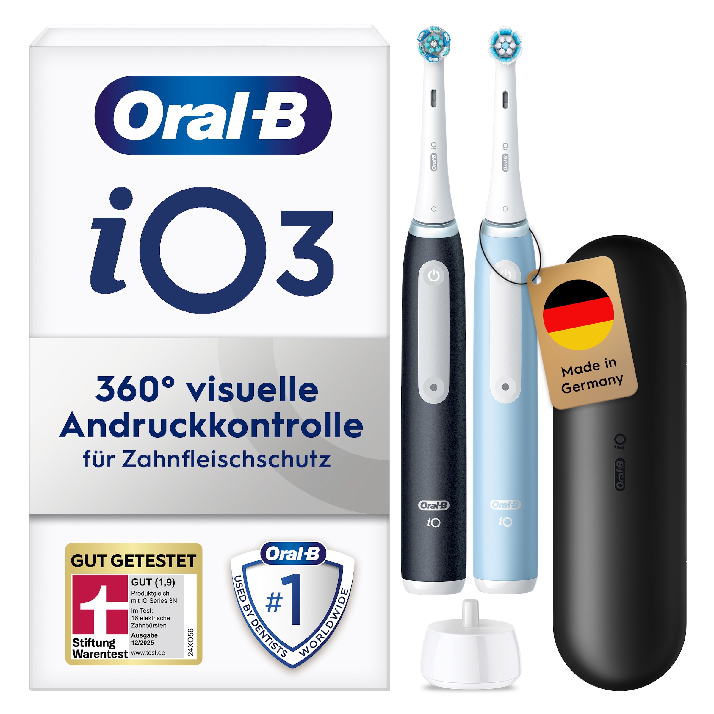 Oral-B Elektrische Zahnbürste »iO Series 3 Doppelpack« 2 Stk. Aufsteckbürsten Magnet-Technologie