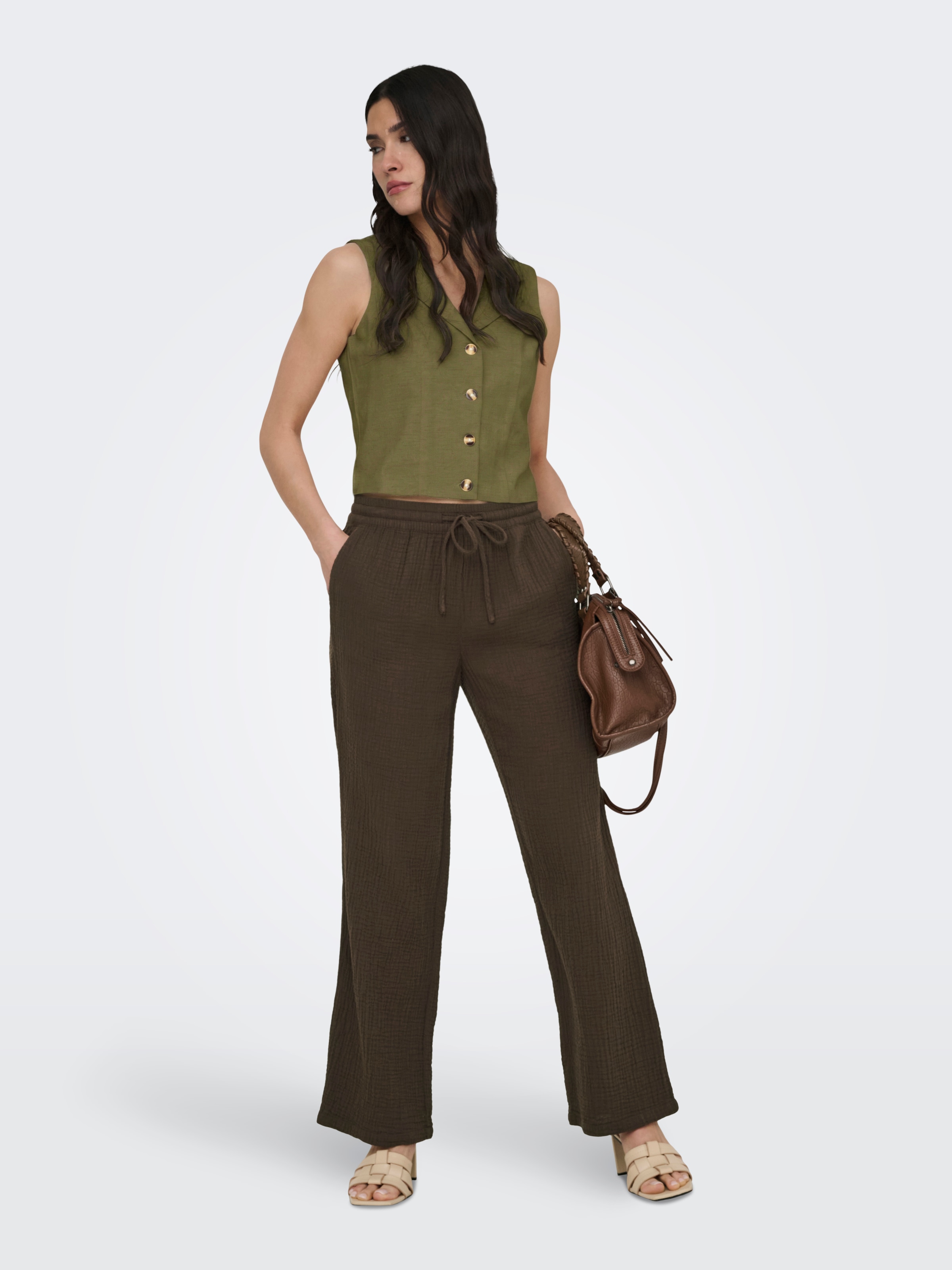 JDY Anzugweste »JDYMILAN LINEN S/L WAISTCOAT TLR« mit Leinen