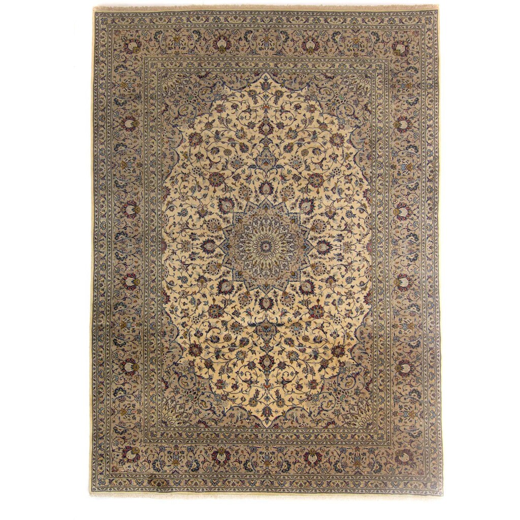 morgenland Wollteppich »Keshan Medaillon Marrone chiaro 346 x 250 cm«, rechteckig