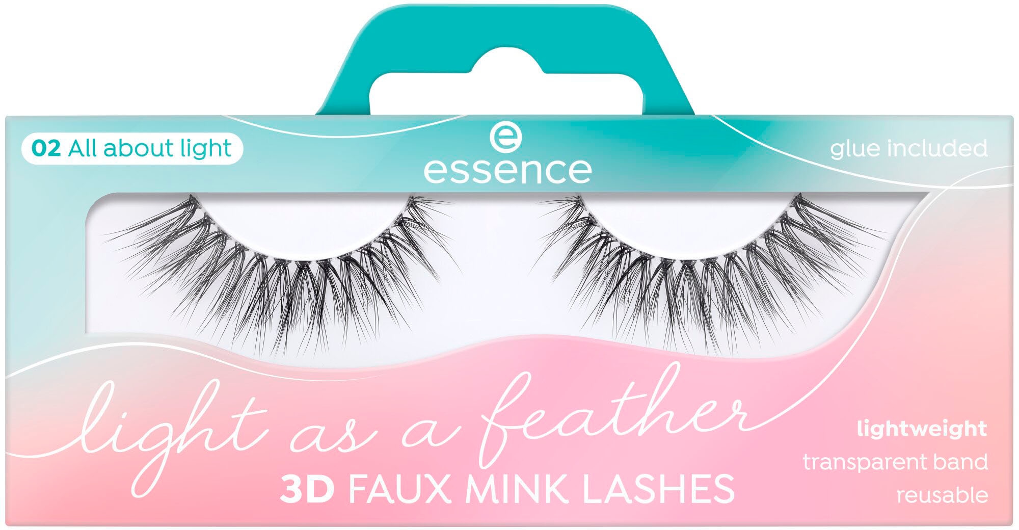 Essence Bandwimpern »Light as a feather 3D faux mink lashes«, (Set, 3 tlg.), mit 3D-Effekt