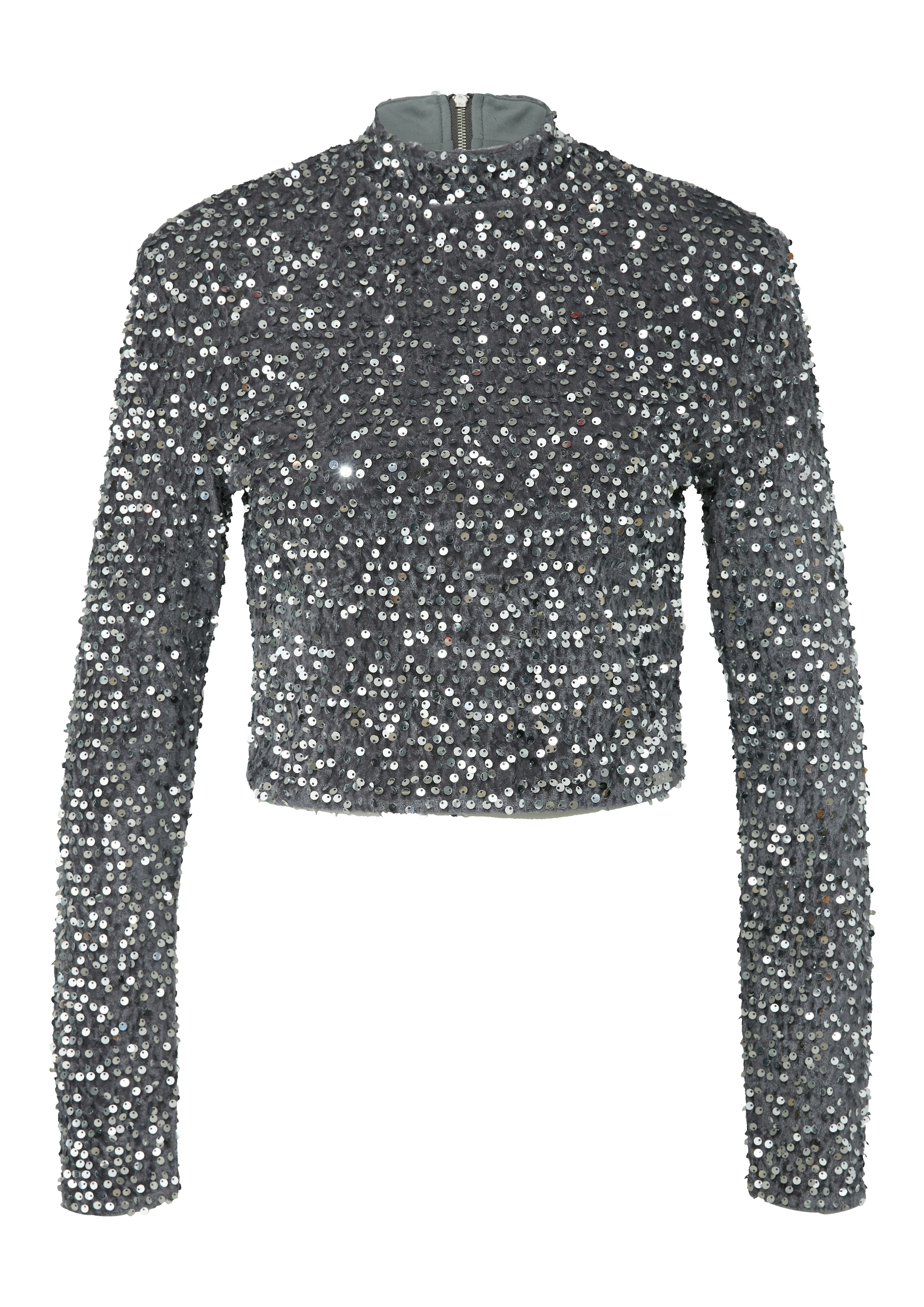 QS Langarmshirt mit Pailletten besetzt