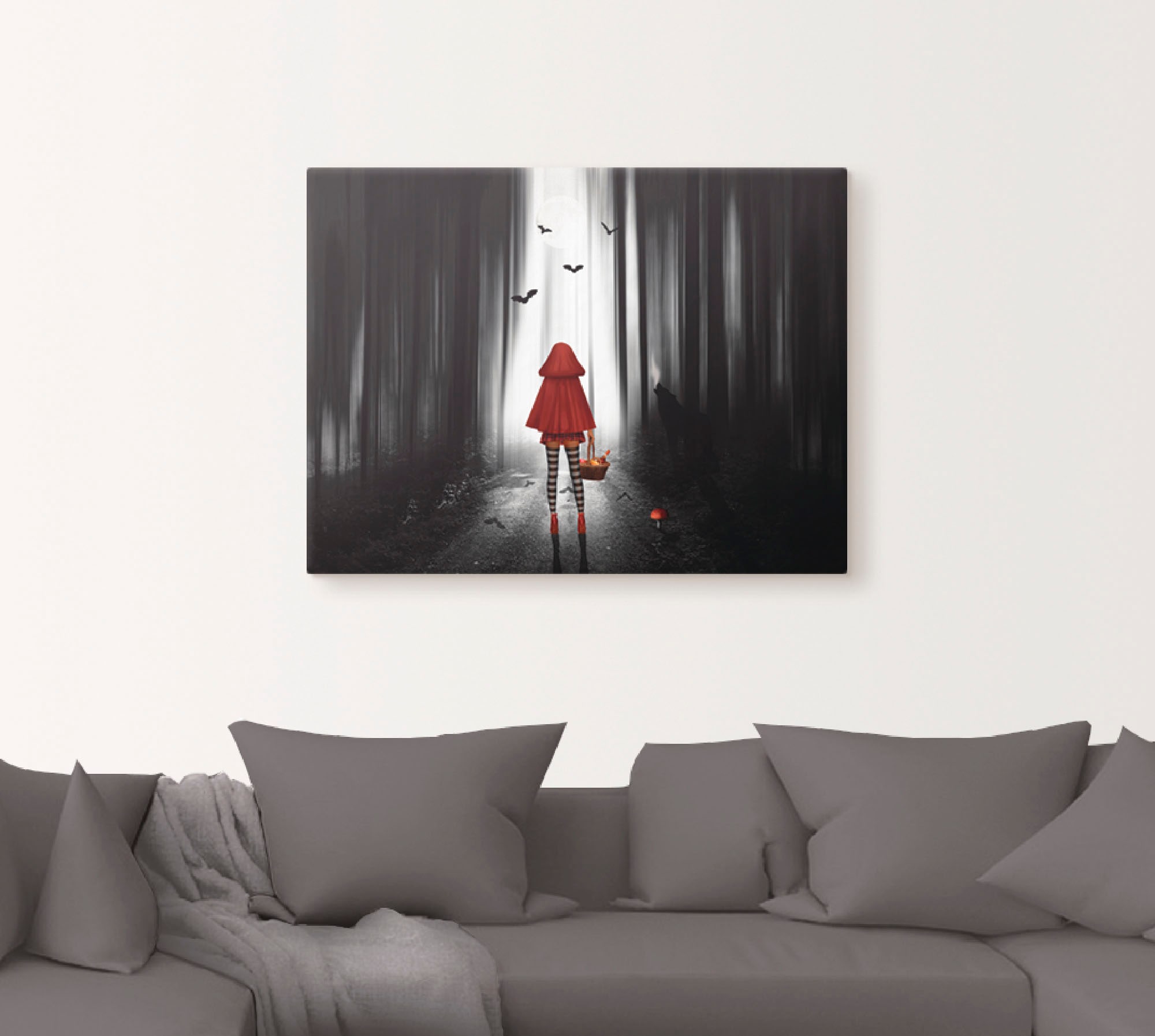 Artland Wandbild »Das Rotkäppchen auf High Heels«, Dark Fantasy, (1 St.), als Alubild, Outdoorbild, Leinwandbild, Poster in verschied. Größen