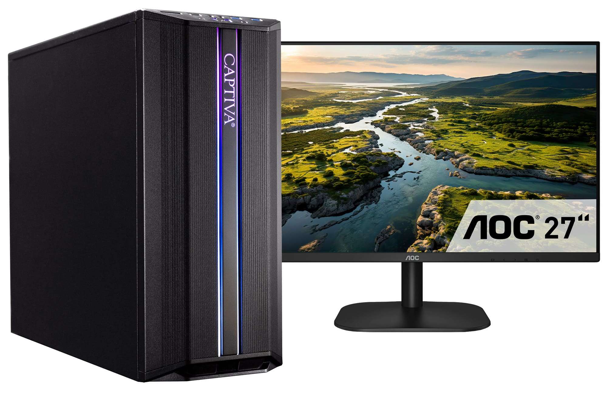 Captiva PC-Komplettsystem »Power Starter I72-020 TFT Bundle« 27 ′′ Intel Core i5 UHD Graphics 8 GB RAM 500 GB SSD in schwarz