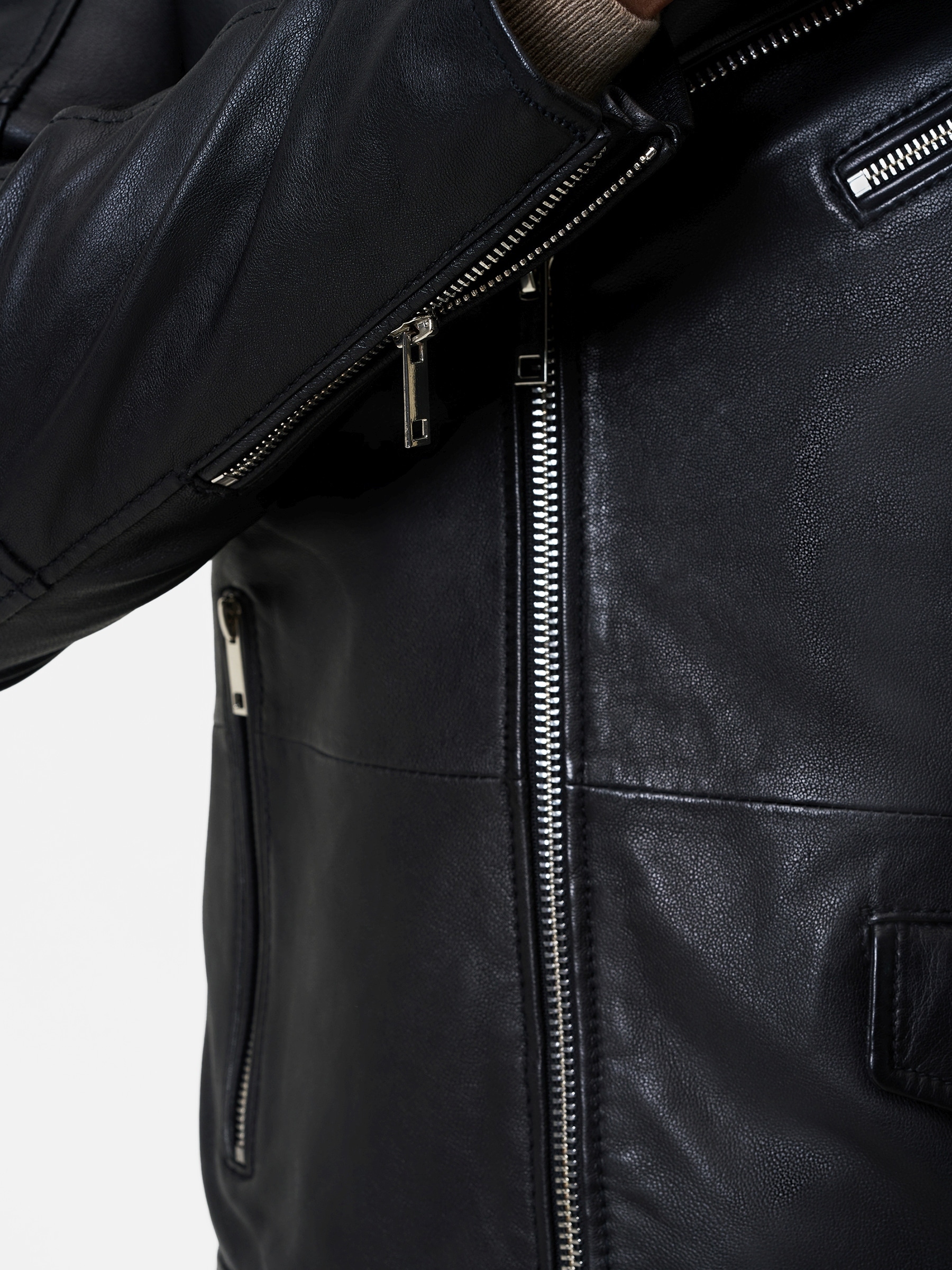 RICANO Bikerjacke »Lederjacke Pietro« ohne Kapuze Handgefertigt aus echtem Leder