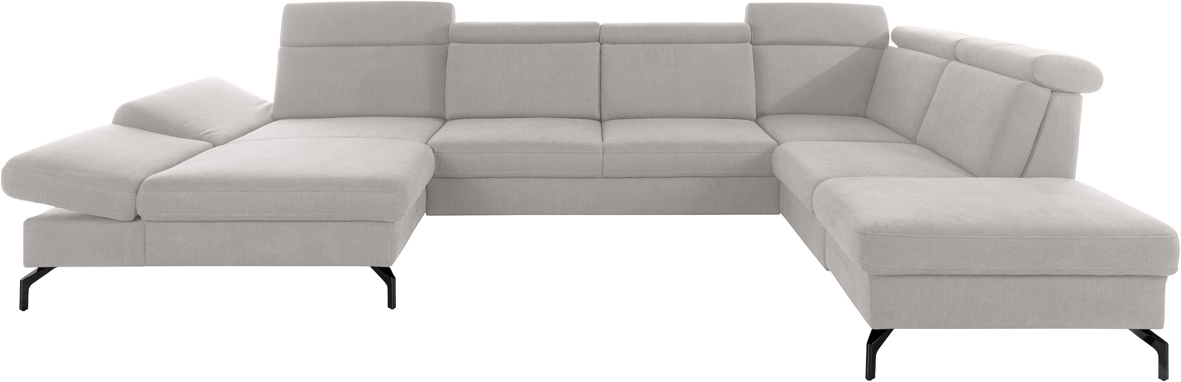 sit&more Wohnlandschaft »Brisbane U-Form«, Fußhöhe 15 cm, inklusive Sitztiefen-, Armteil- und Kopfteilverstellung