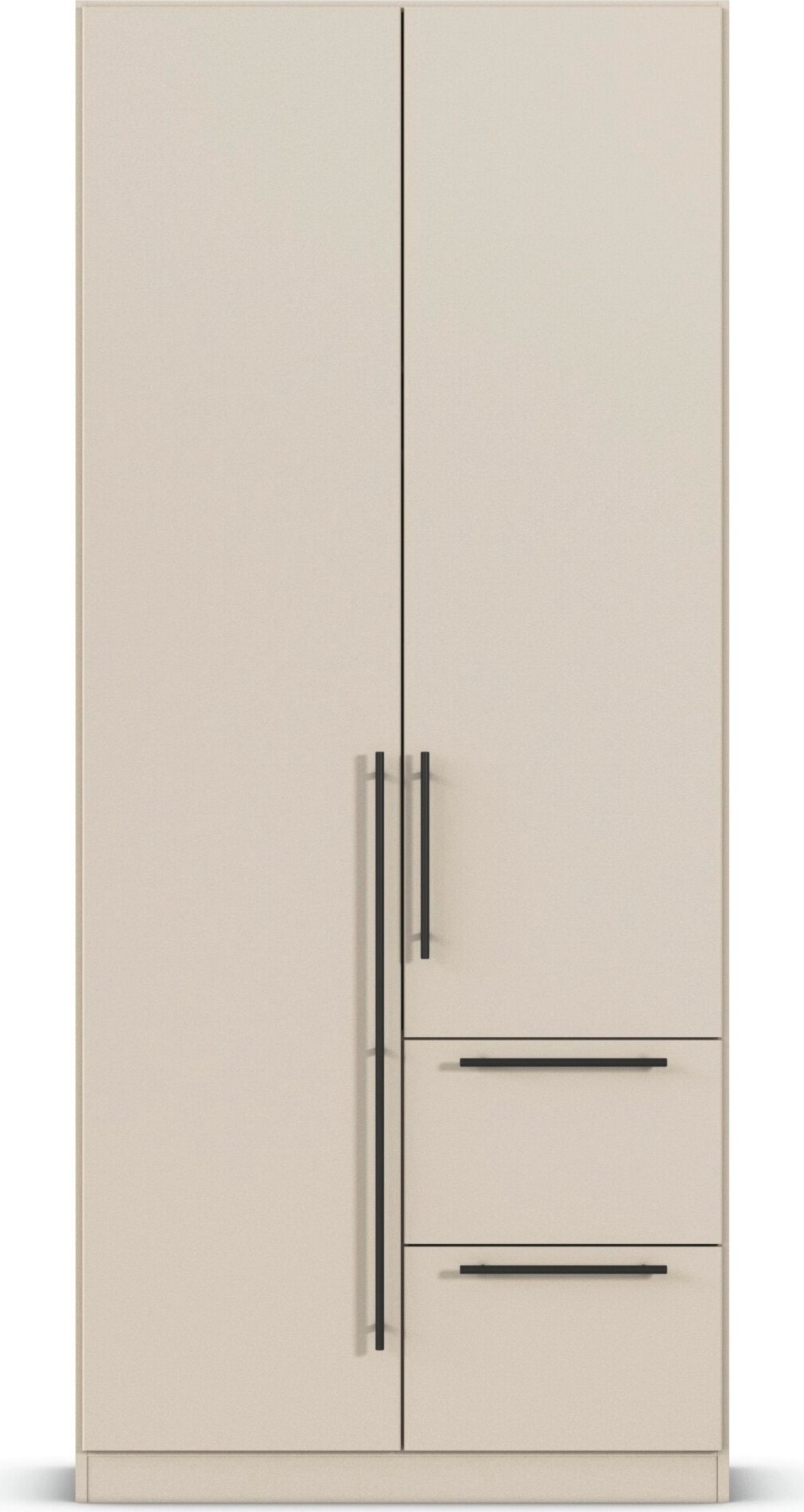 rauch Kleiderschrank »Drehtürenschrank Schrank Garderobe Wäscheschrank Schlafzimmer AVOLA« in 3 verschiedenen Ausstattungen BASIC/CLASSIC/PREMIUM,  mit hochwertigen Stangengriffen aus Metall in Schwarz MADE IN GERMANY