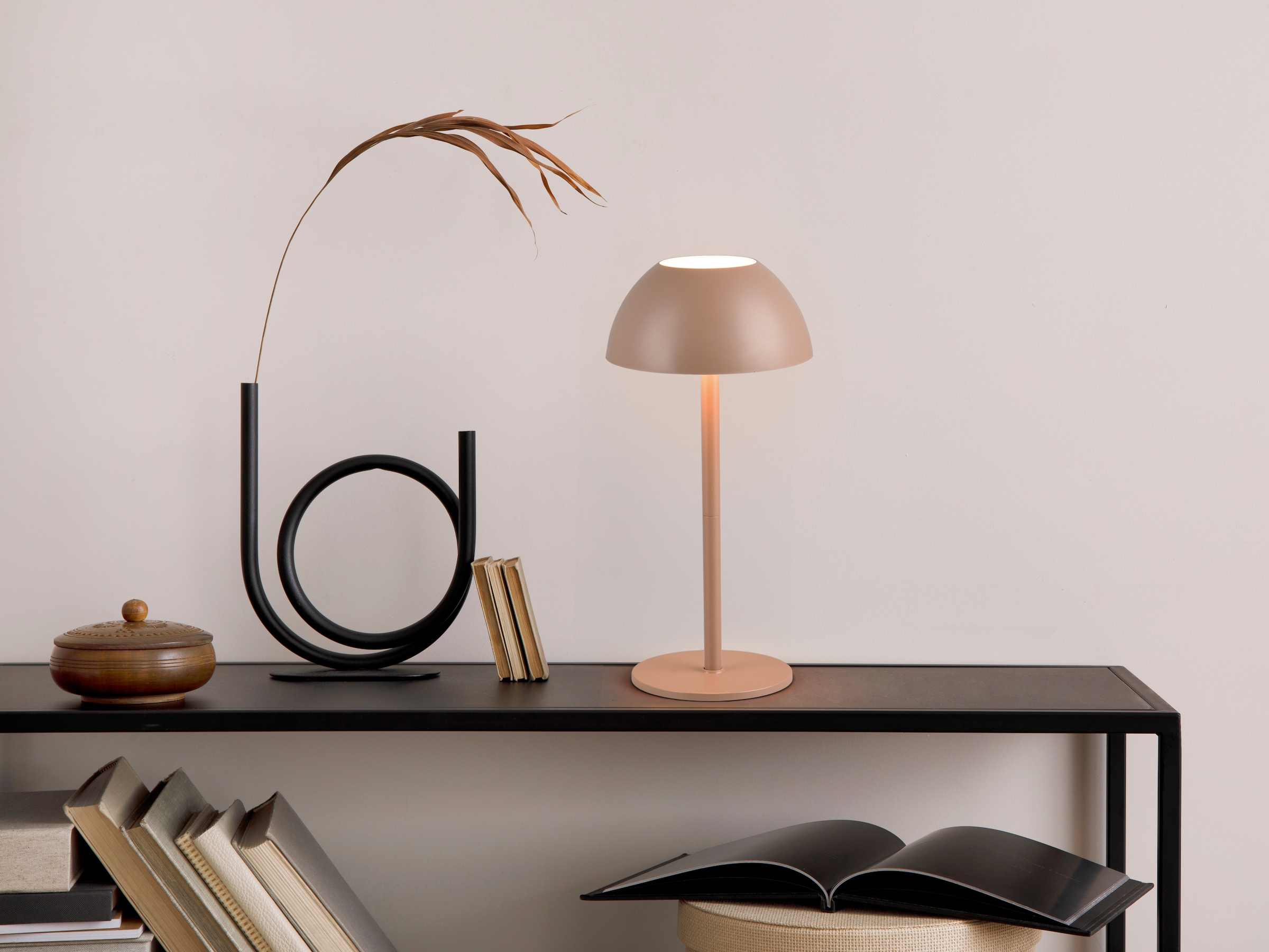 my home LED Außen-Tischleuchte »Abbey Tischleuchte 2er-Set«, 1 flammig, Leuchtmittel LED-Board | LED fest integriert, 2er Set Outdoor Akku Tischlampe Pilzdesign USB-C 4-fach Touch Dimmer