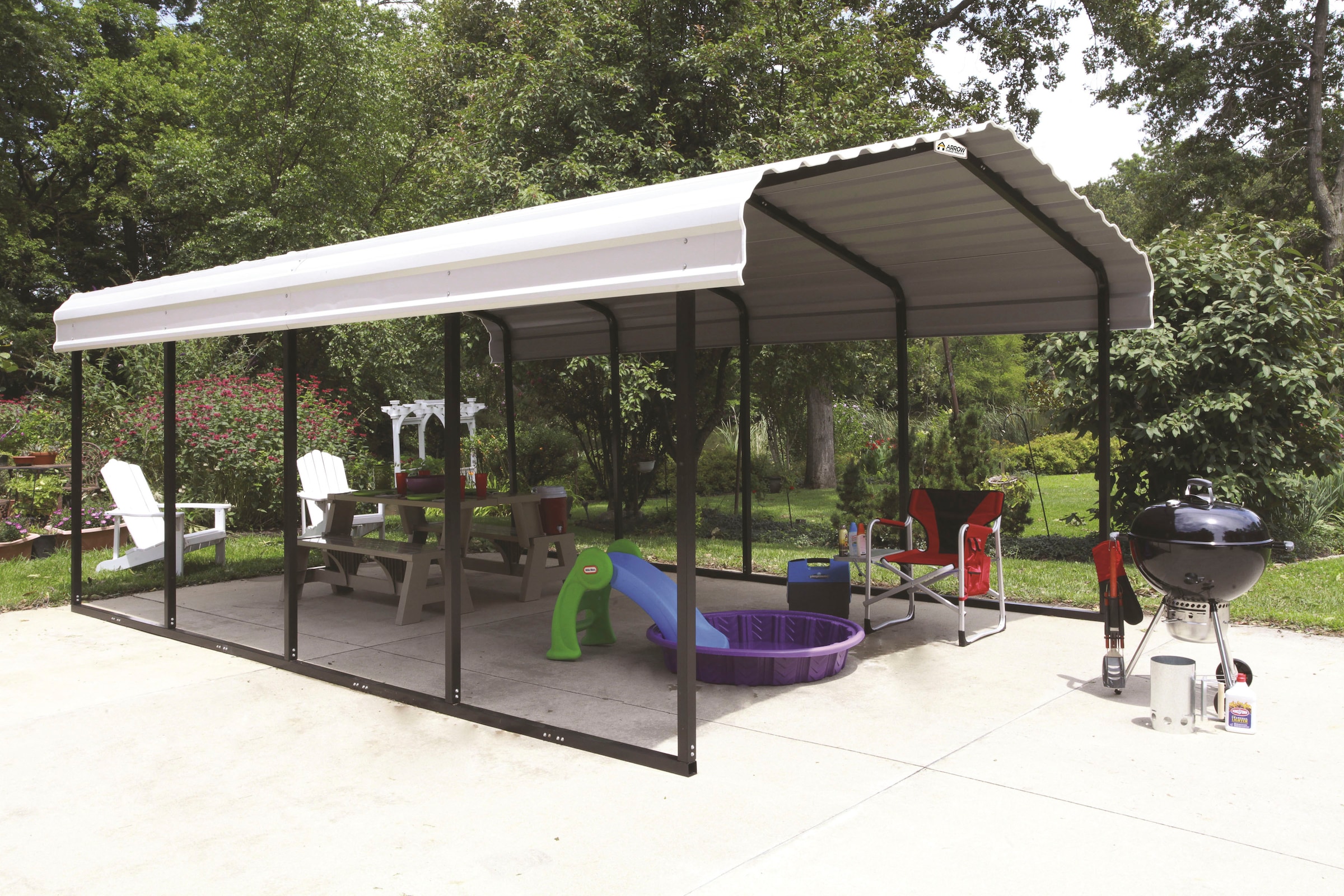 ShelterLogic Einzelcarport »Neapel«, Stahl, 360 cm, schwarz-weiß