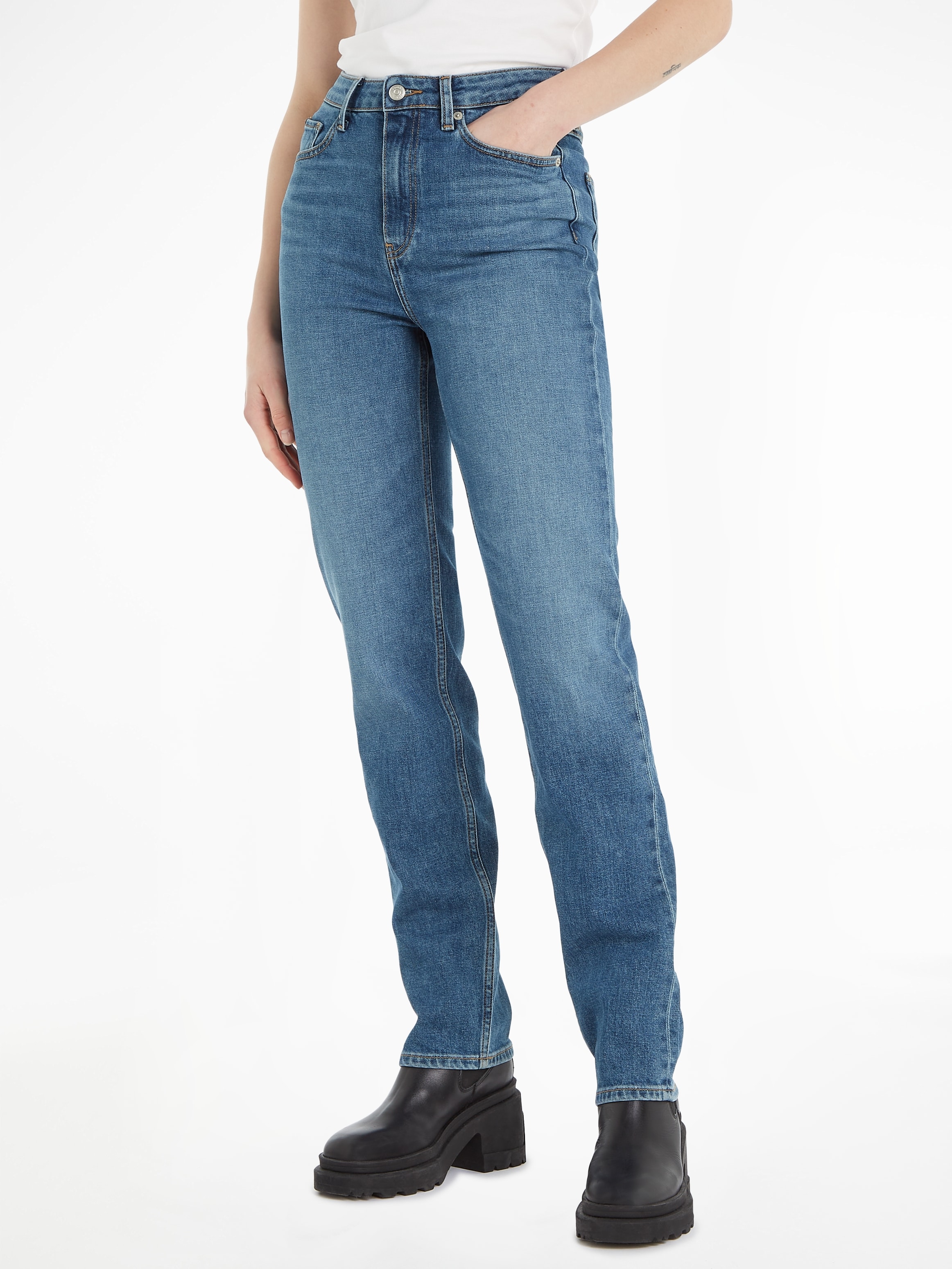 Tommy Hilfiger Straight-Jeans, in blauer Waschung