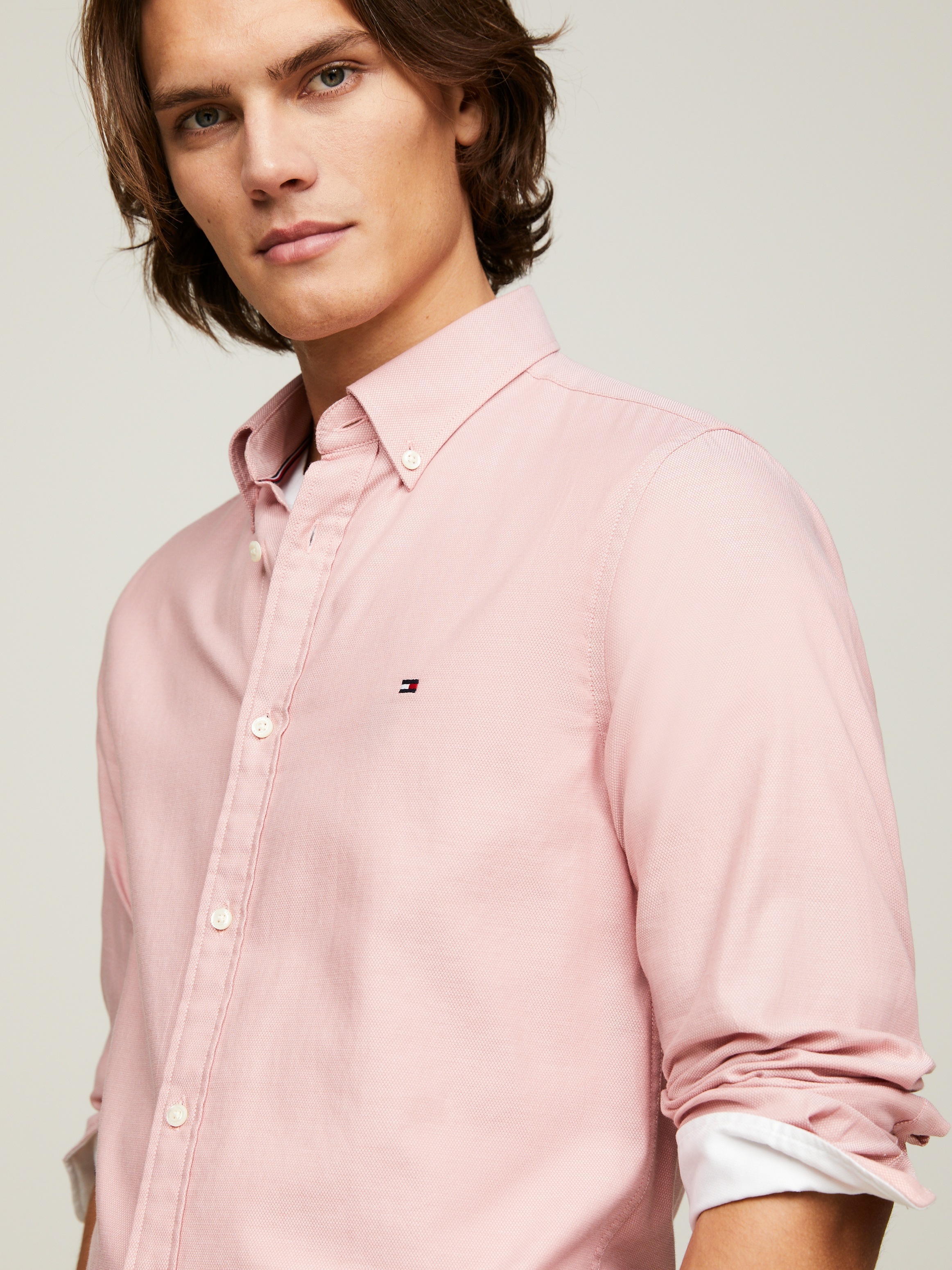 Tommy Hilfiger Langarmhemd »FLEX DOBBY SF SHIRT«, mit Knopfleiste