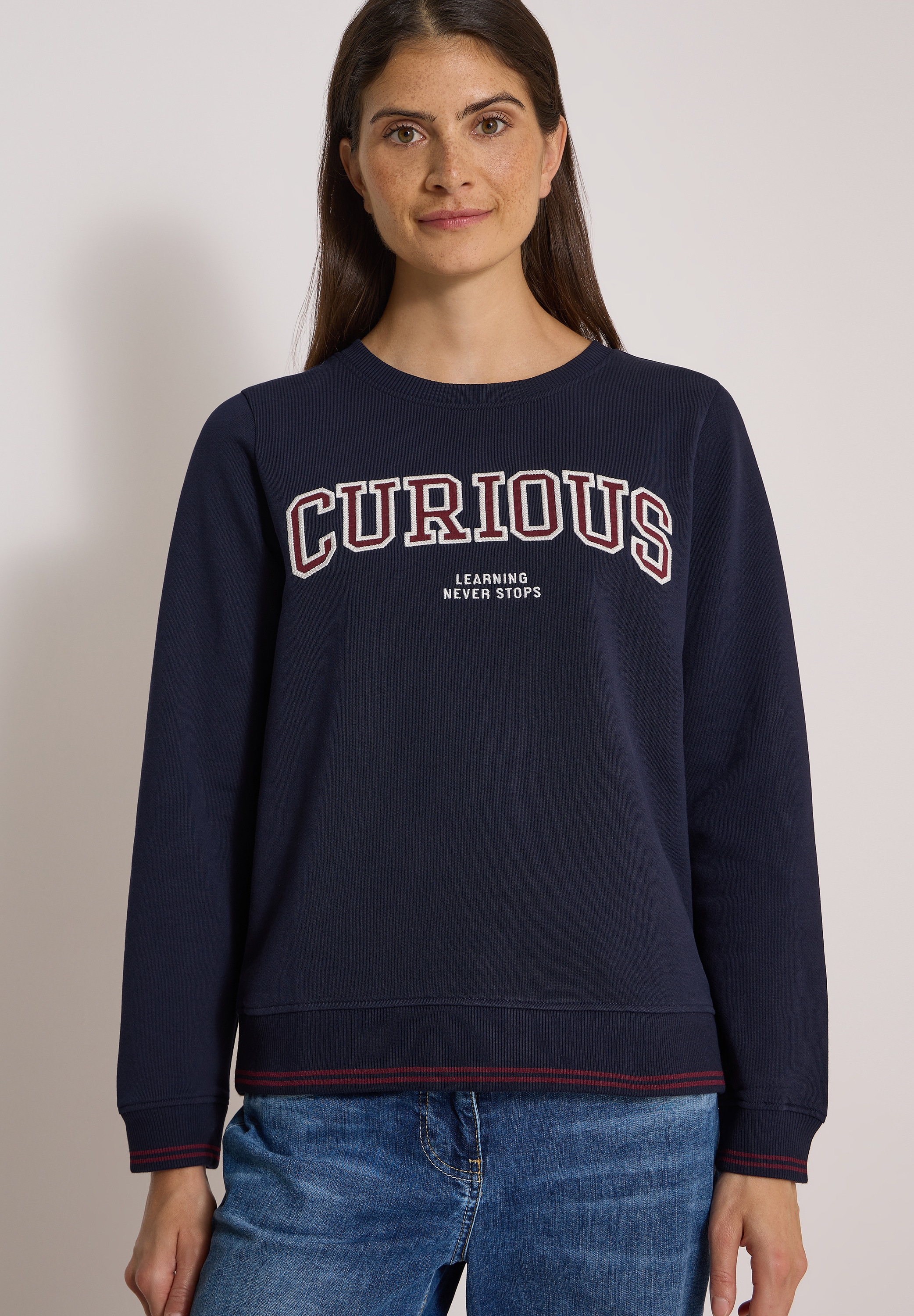 Cecil Sweater , mit Rundhals und Stickerei
