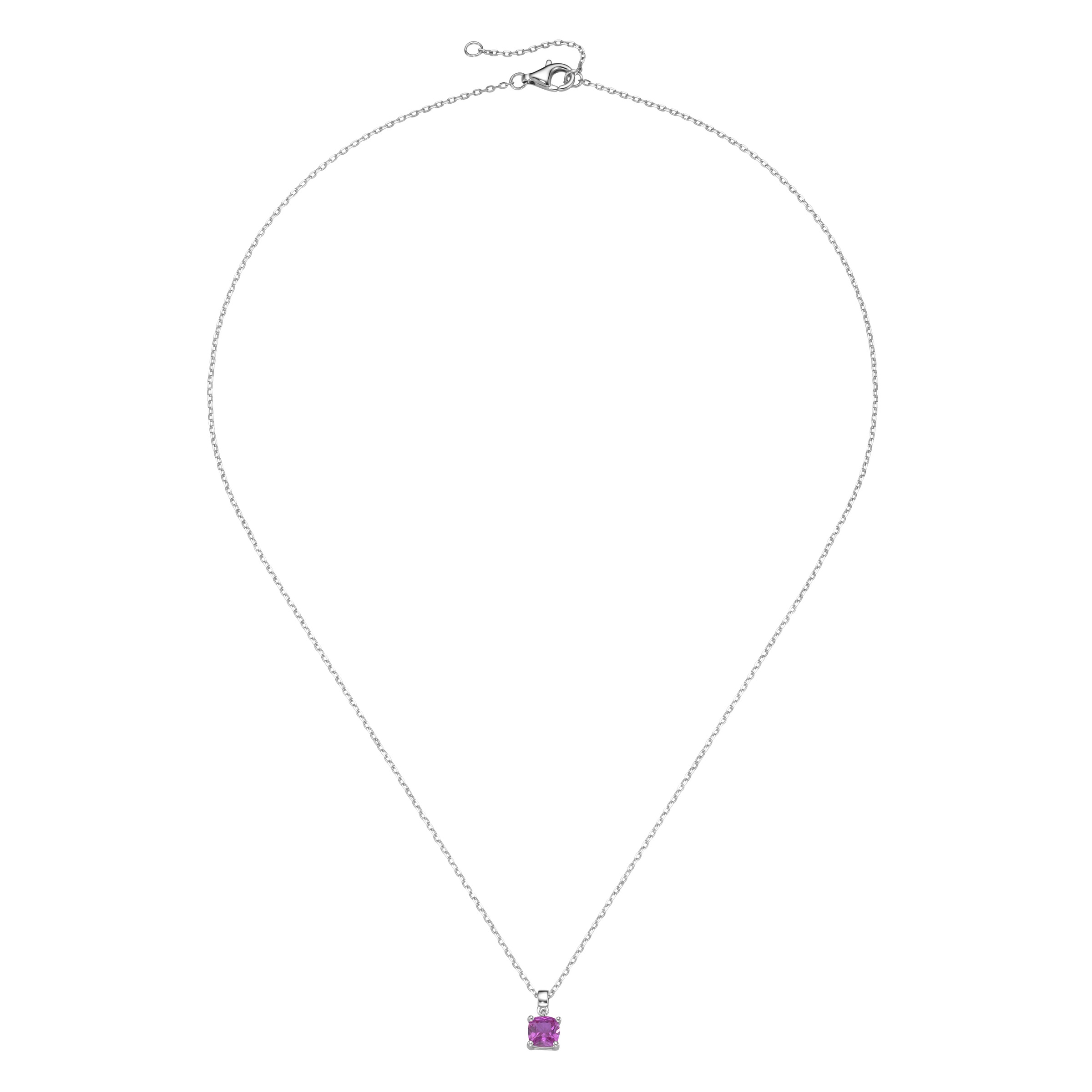Smart Jewel Kette mit Anhänger »Kette lila Zirkonia o. synth. Korund blau o. fuchsia, Silber 925«