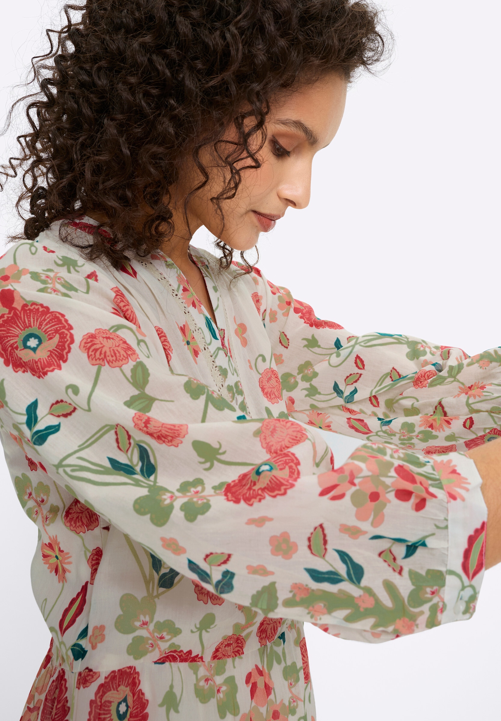 heine Shirtkleid »Druck-Kleid Druckkleid mit abknöpfbarem Unterkleid« Ohne Taschen
