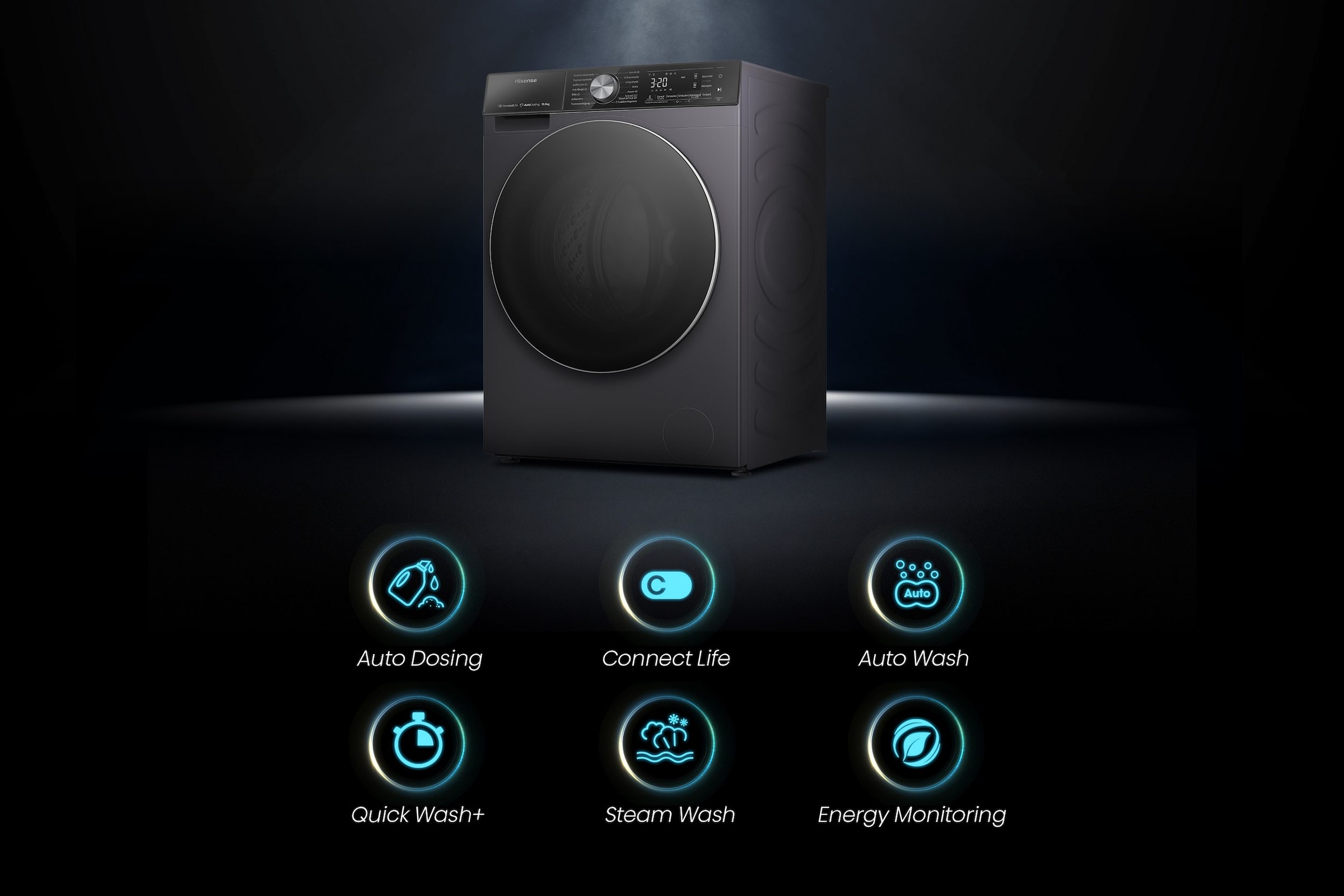 Hisense Waschmaschine 5S Serie »WF5S1045BB« 10,5 kg 1400 U/min AutoDosing