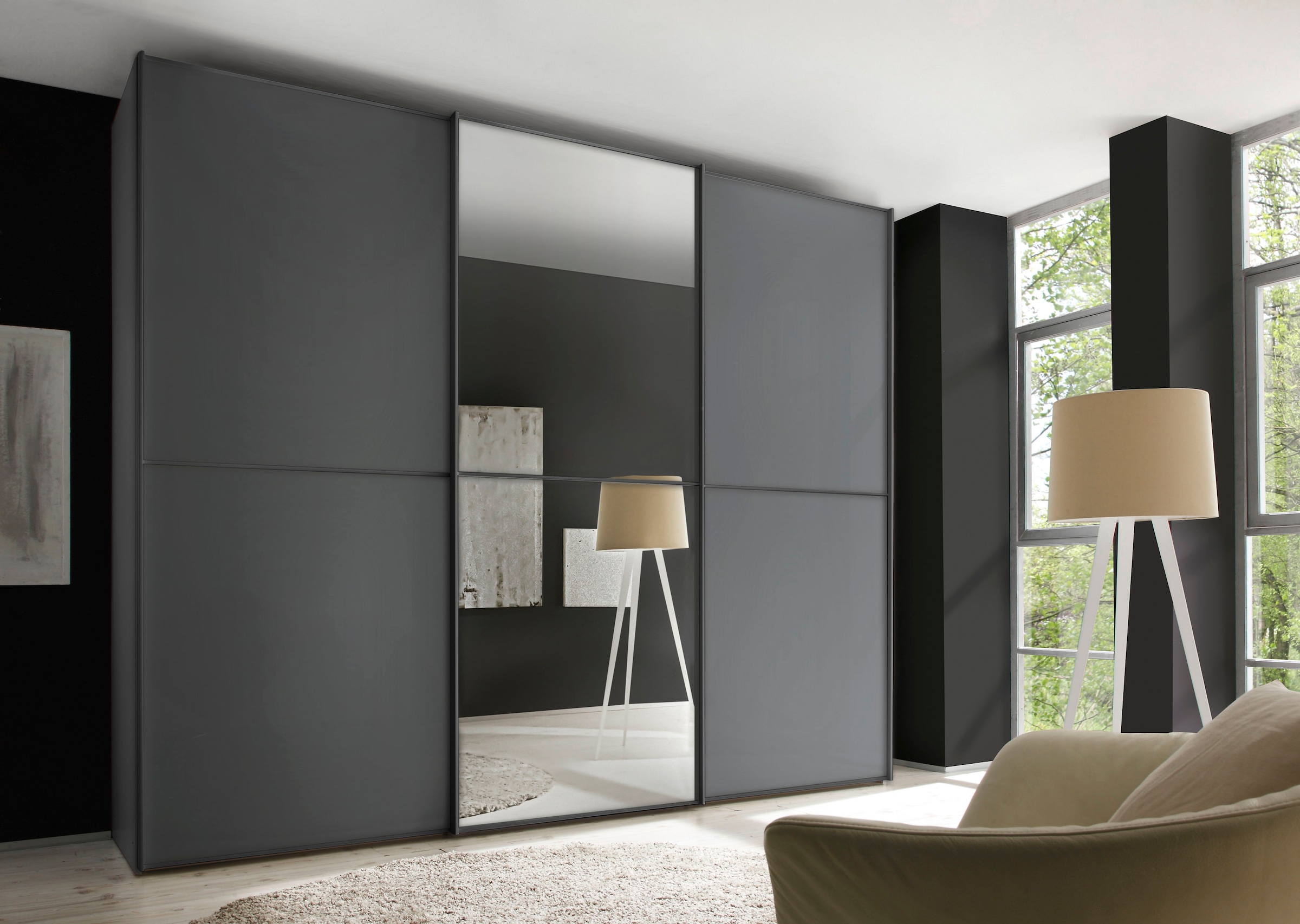 STAUD Schwebetürenschrank »Sinfonie Plus, edles Design in hochwertiger Qualität, Made in Germany« Mit Spiegeltüre und vier verschiedenen Ausstattungsvarianten