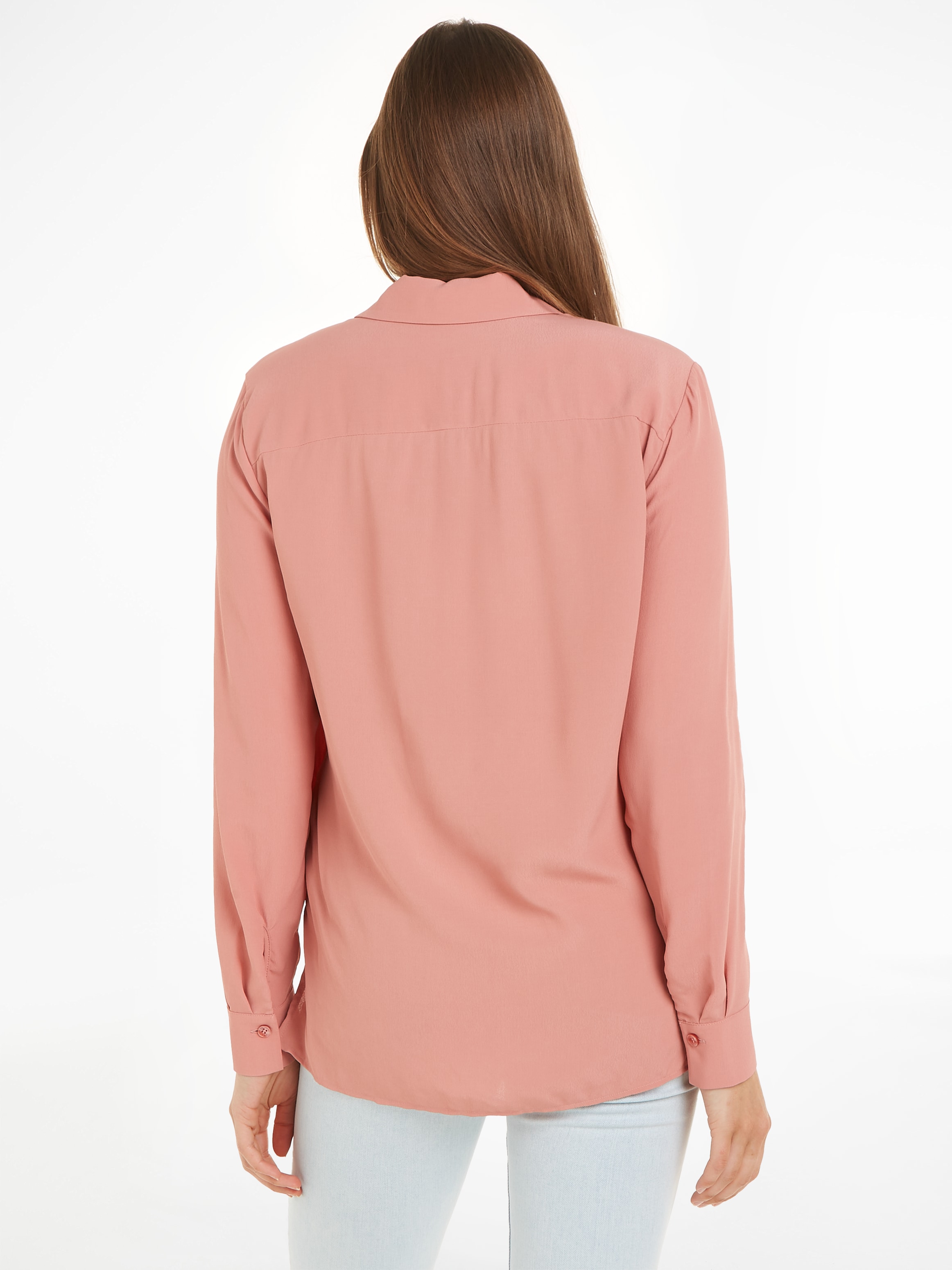 Tommy Hilfiger Hemdbluse »FLUID VIS CREPE REGULAR SHIRT LS«, mit Seitenschlitzen