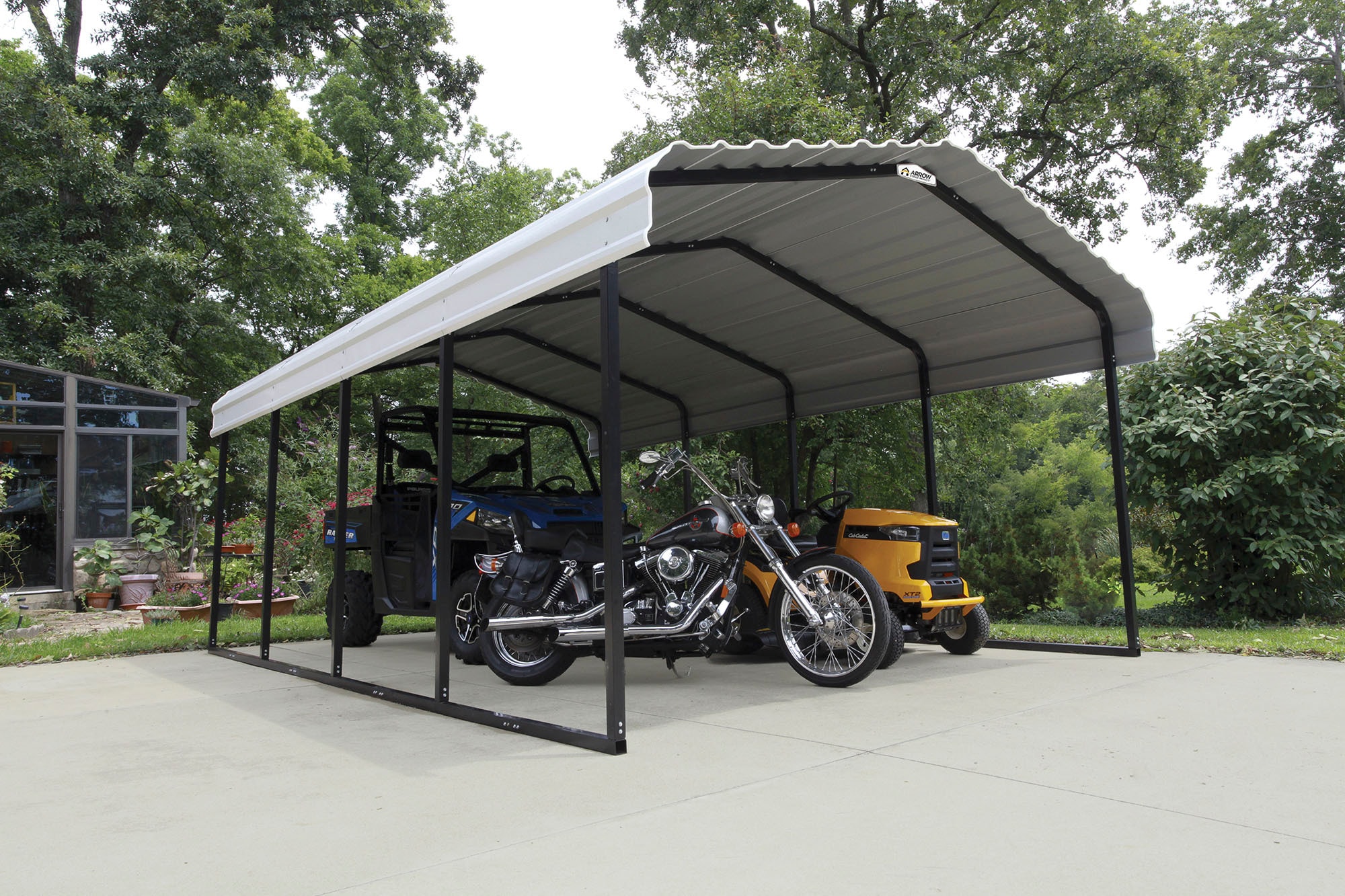 ShelterLogic Einzelcarport »Neapel«, Stahl, 360 cm, schwarz-weiß