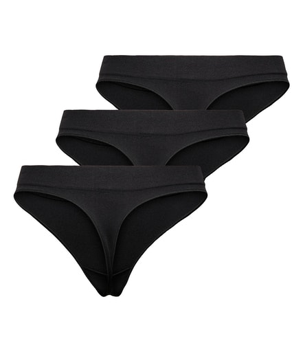 ONLY T-String »ONLVICKY RIB S-LESS THONG 3-PK NOOS«, (Packung, 3 St.) bei  OTTO