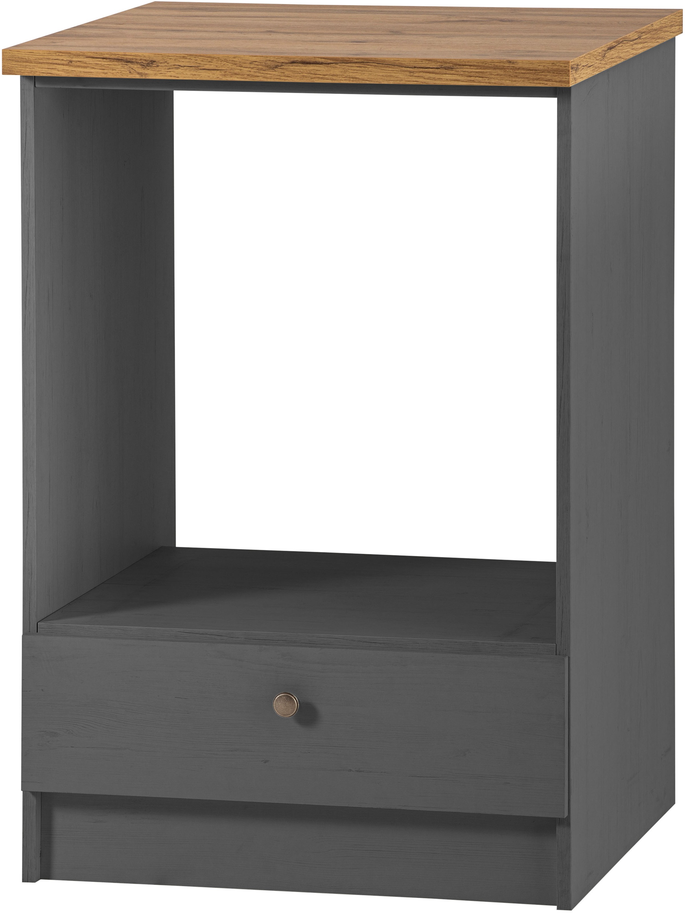 KOCHSTATION Küchenzeile »KS-Westminster, Pantryküche im Landhaus Stil, hochwertige Metallgriffe«, (Set), Breite 194 cm, Kommode, Wandpaneel, Hängeschrank und Herdumbau