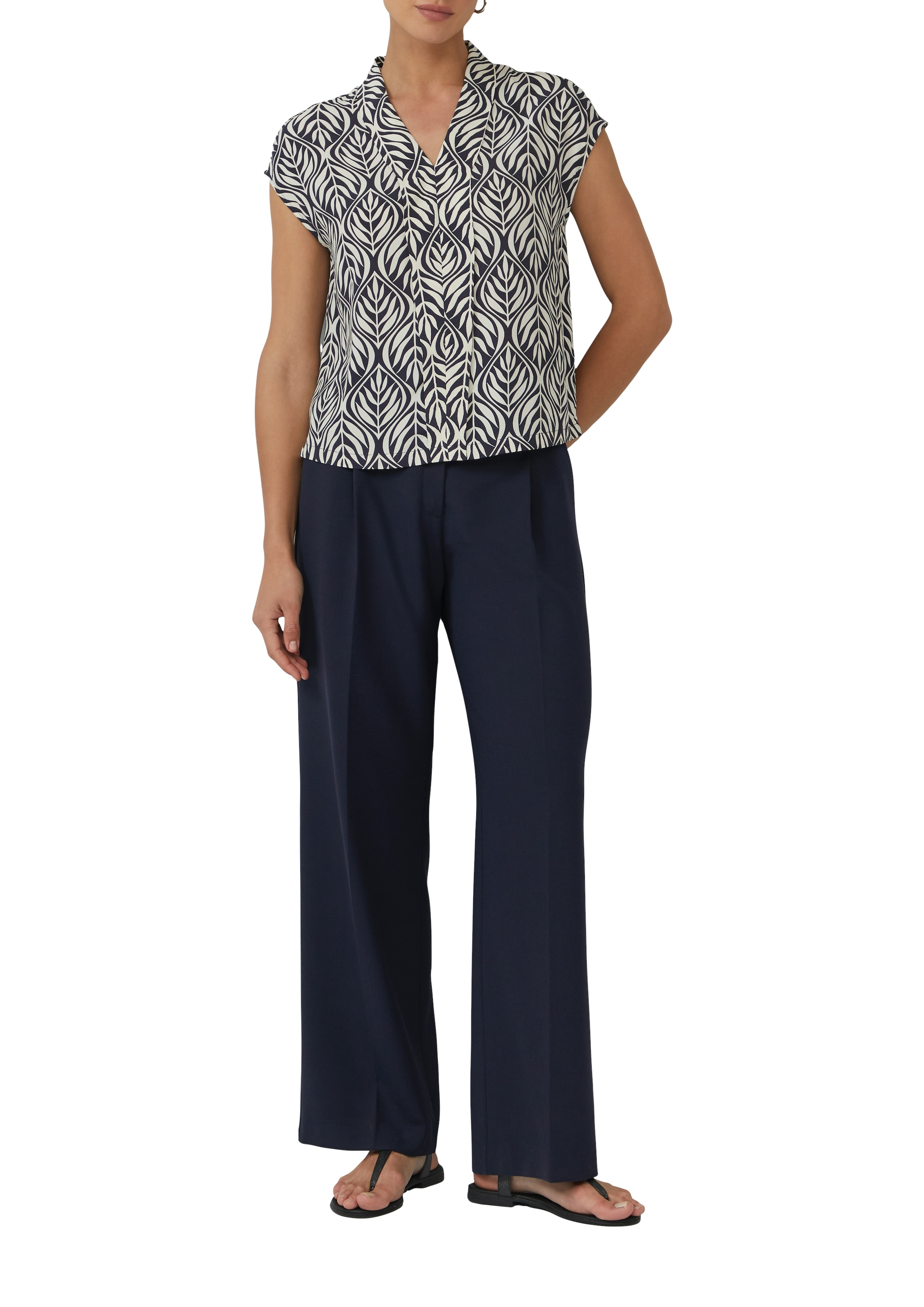 s.Oliver BLACK LABEL Kurzarmbluse, mit All-Over Print