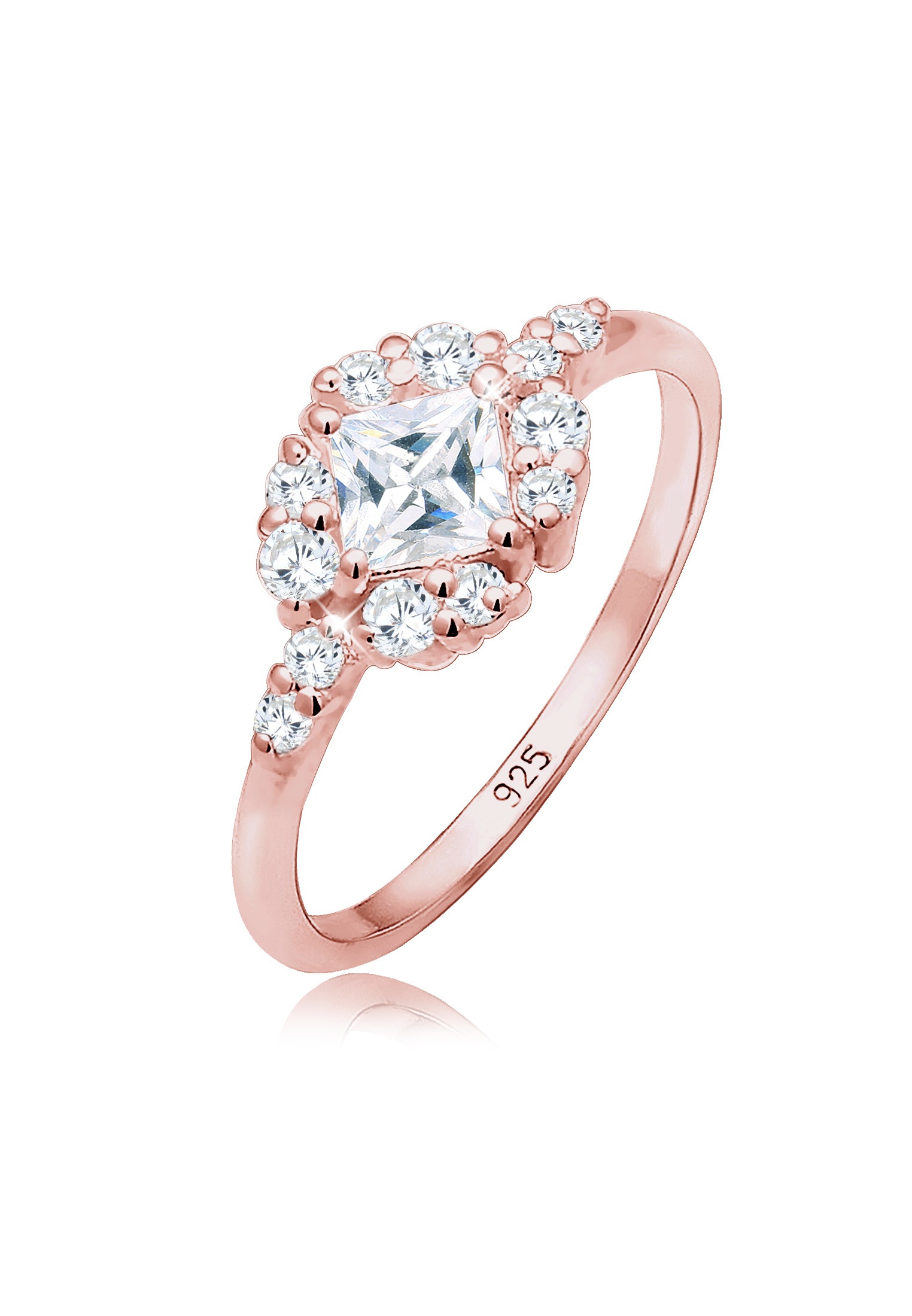 Elli Fingerring »Verlobung Zirkonia Steine Romantisch 925 Silber«