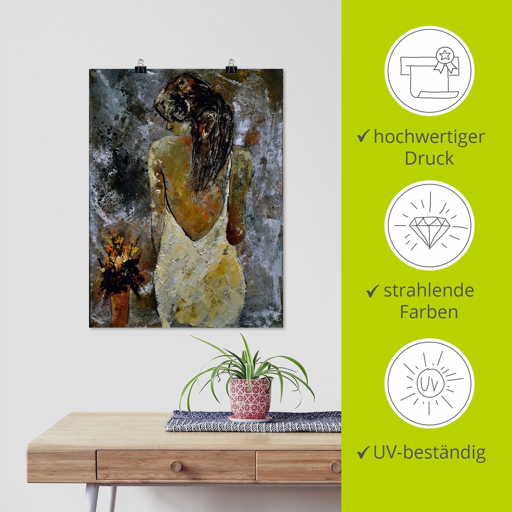 Artland Wandbild »Junge Frau«, Frau, (1 St.), als Leinwandbild, Poster in verschied. Größen