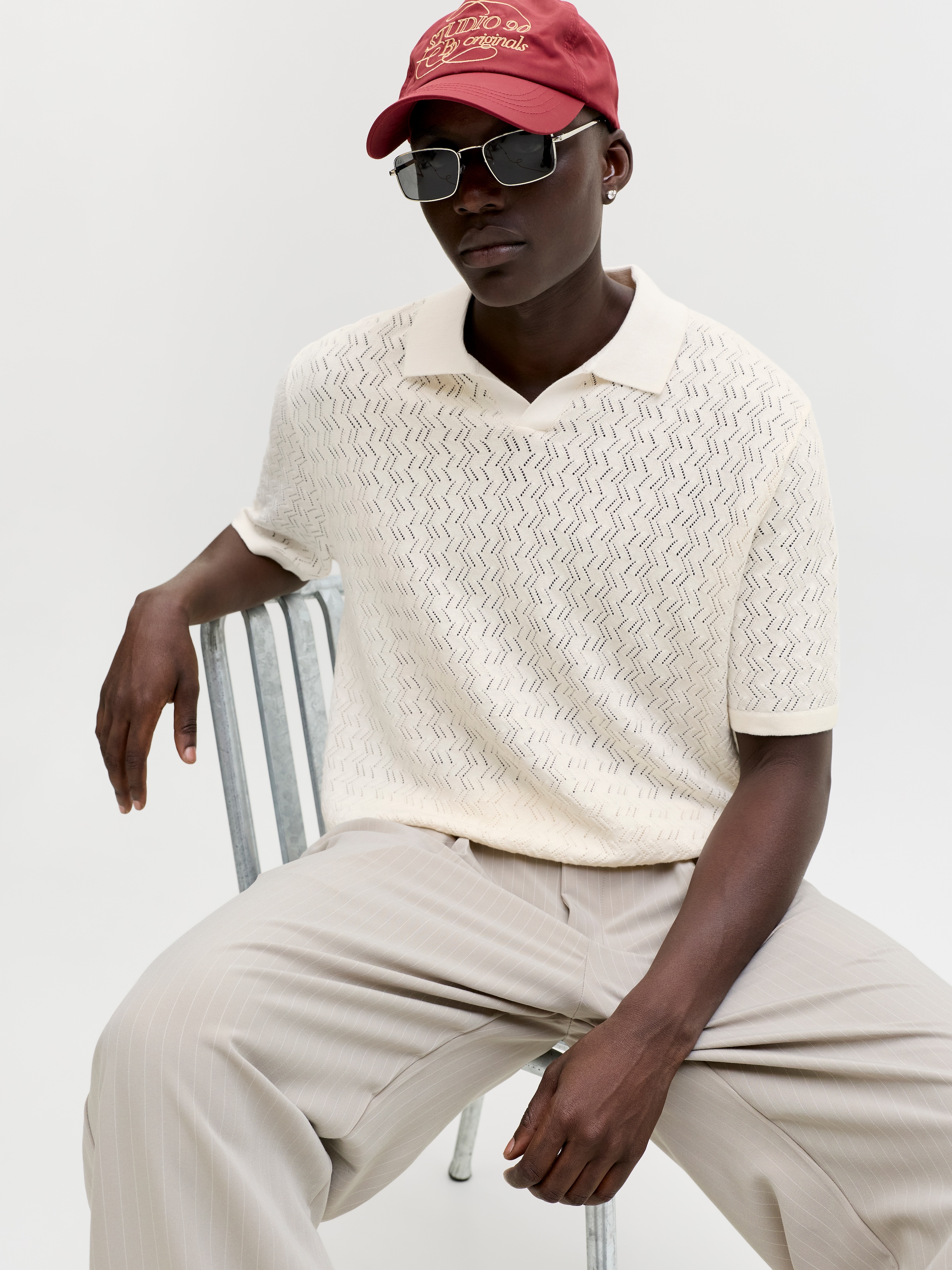 Jack & Jones Polokragenpullover »JORTYLER KNIT SS SPLIT NECK POLO SN« Baumwollmischung, regular fit