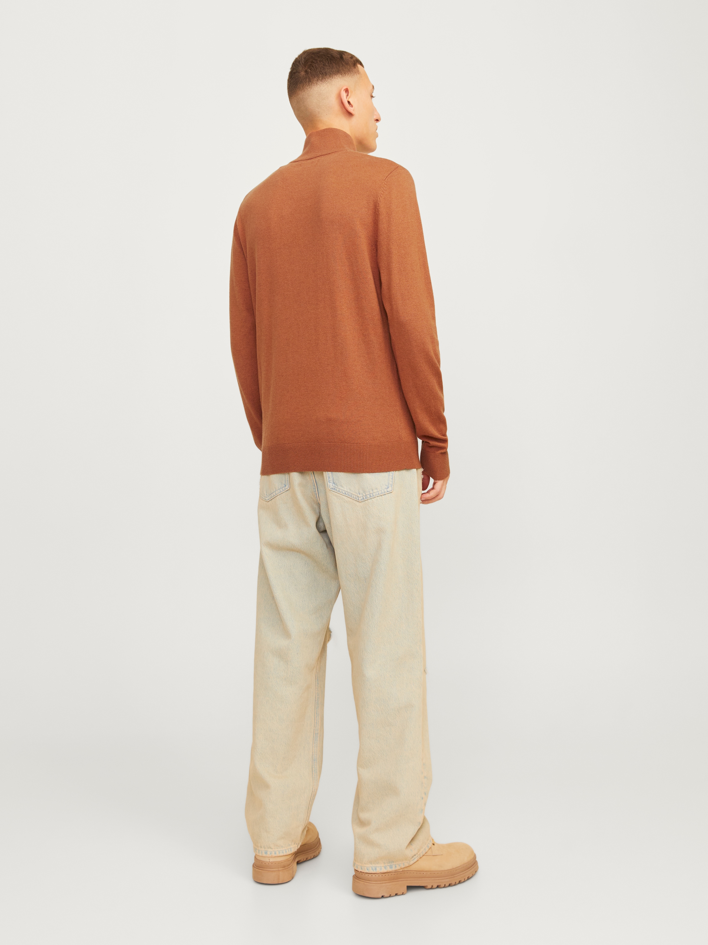 Jack & Jones Troyer »JJEEMIL KNIT HALF ZIP NOOS«, mit Rippbündchen