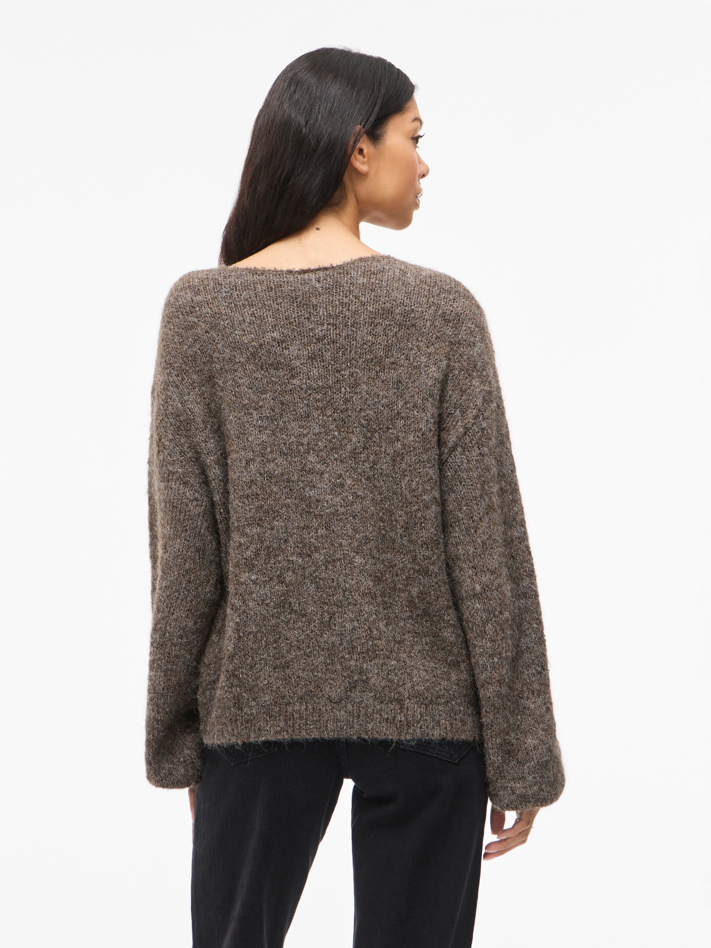 Vila Strickpullover »VIMARLEY L/S KNIT PULLOVER- NOOS« Materialmix, regular fit