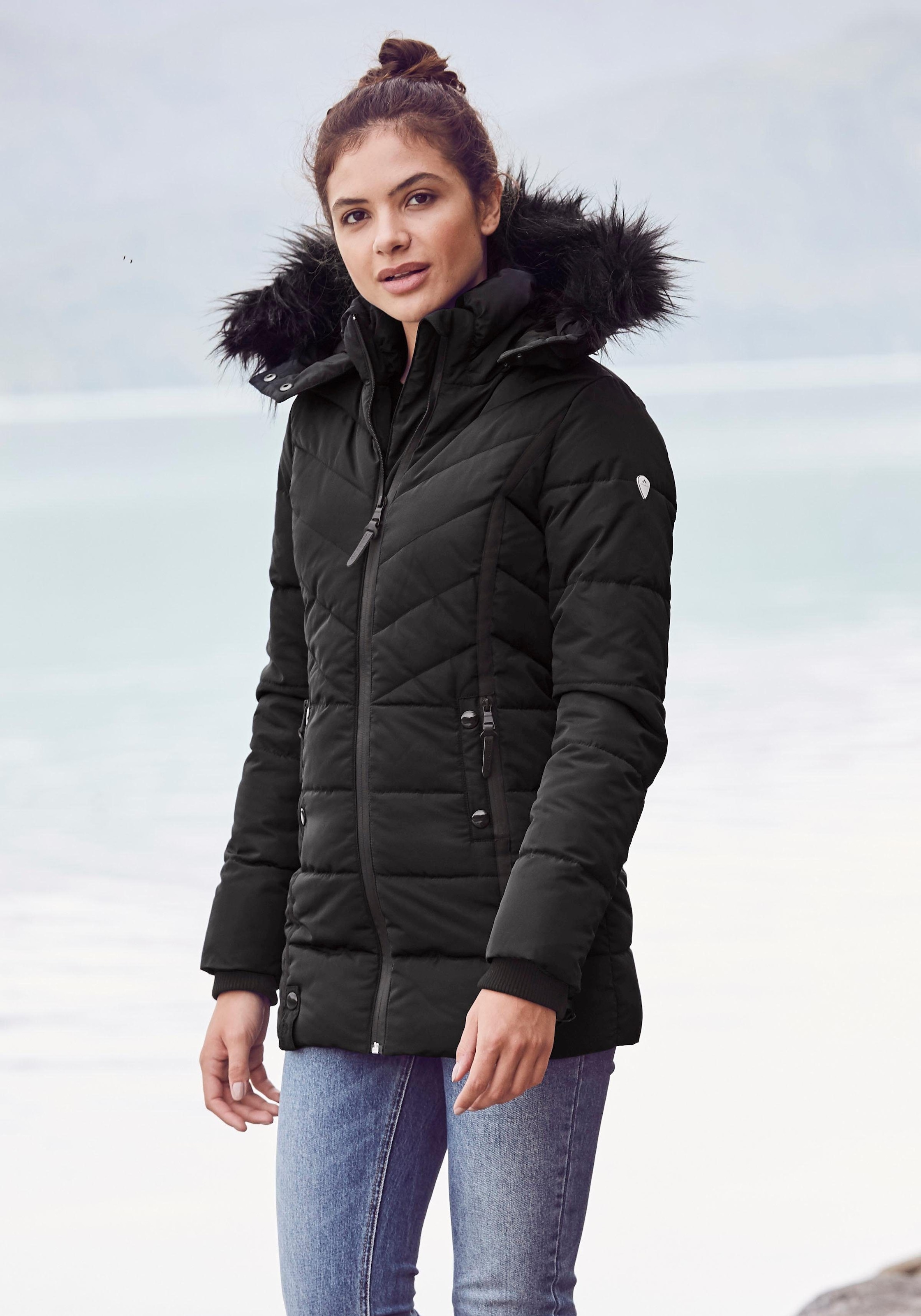 ALPENBLITZ Winterjacke »Pistenglück«, mit Kapuze, leichtes Webmaterial, sportlicher Stil, figurumspielender Schnitt