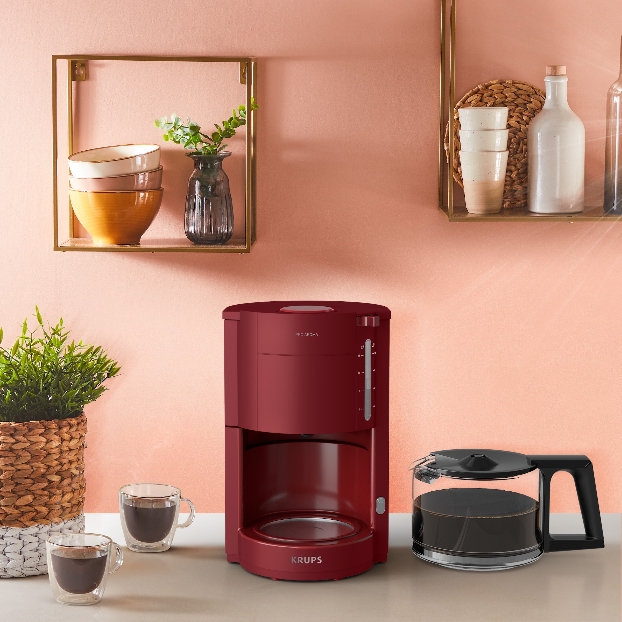Krups Filterkaffeemaschine »F30908 Pro Aroma«, 1,25 l Kaffeekanne, mit Glaskanne, 1,25L Füllmenge, 10-15 Tassen, 1050W, Schwarz