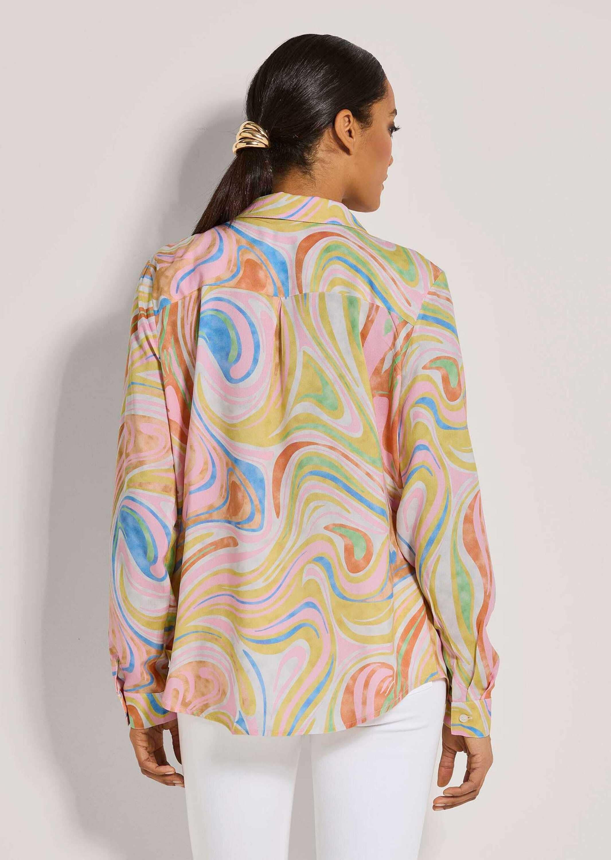 MADELEINE Hemdbluse »Bluse Longbluse mit Unikat-Print«