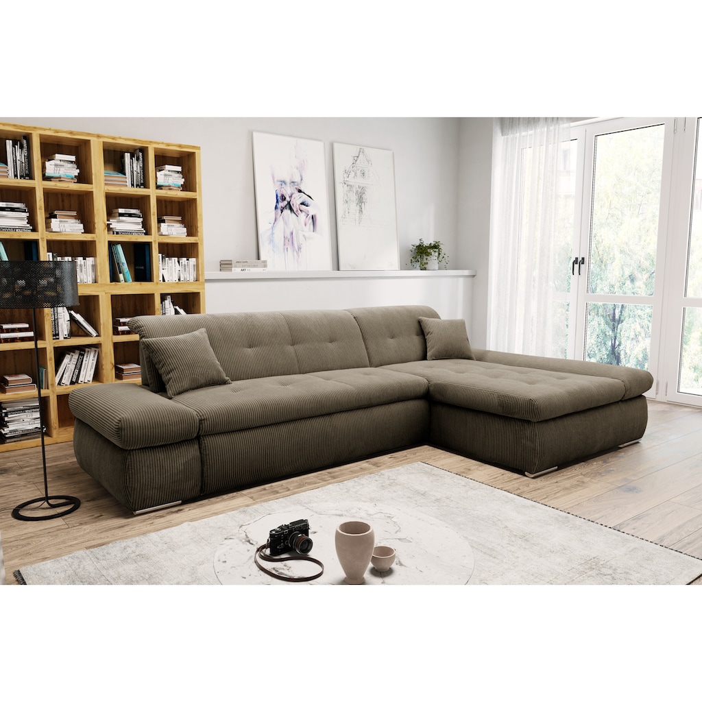 DOMO collection Ecksofa »Moric Schlafsofa B/T/H 300/172/80 cm, viele Bezugsarten, auch in Cord«