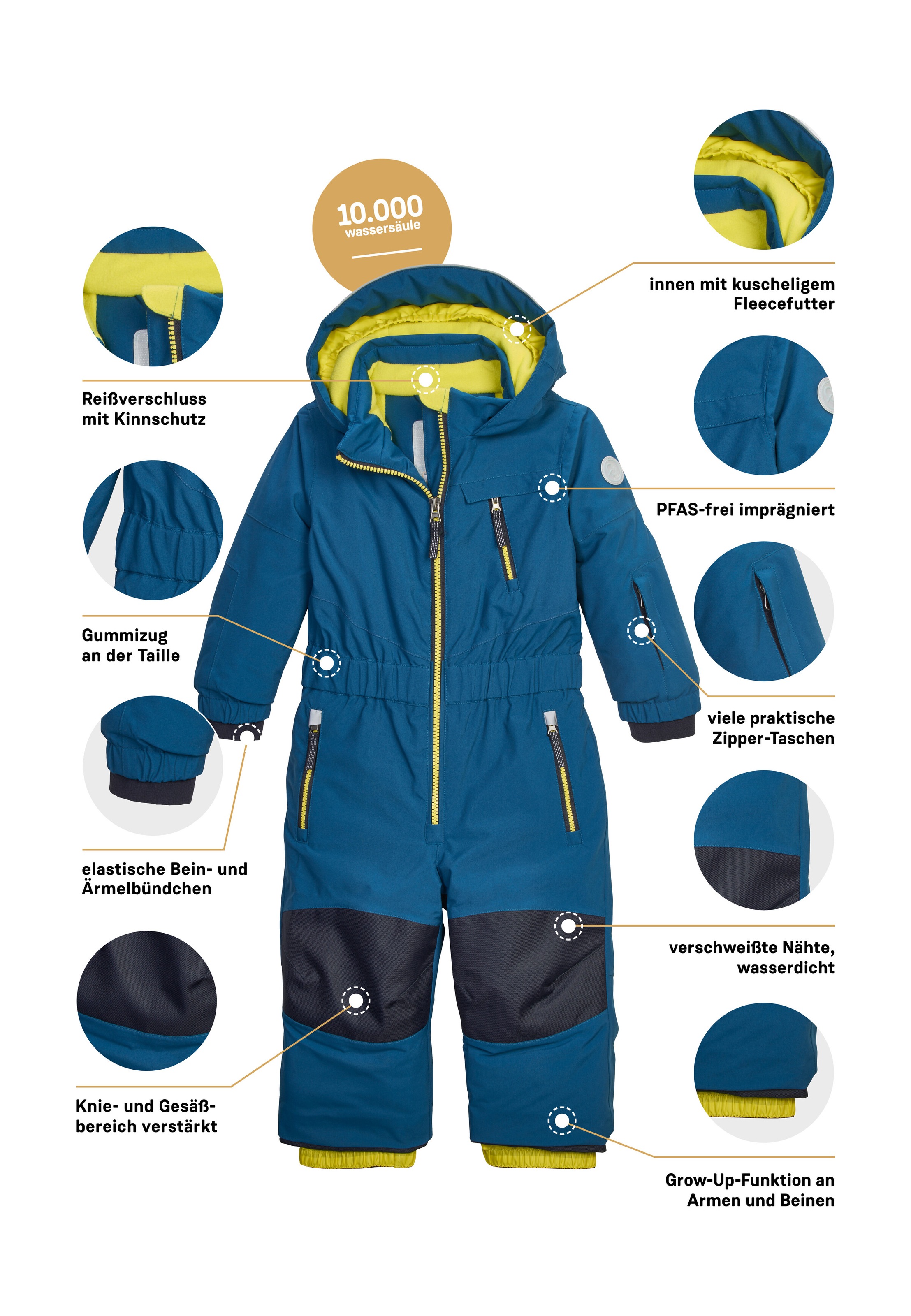 first instinct by killtec Overall »FISW 46 MNS ONPC« Wind- u wasserdichter Schneeanzug mit verlängerbaren Armen und Beinen