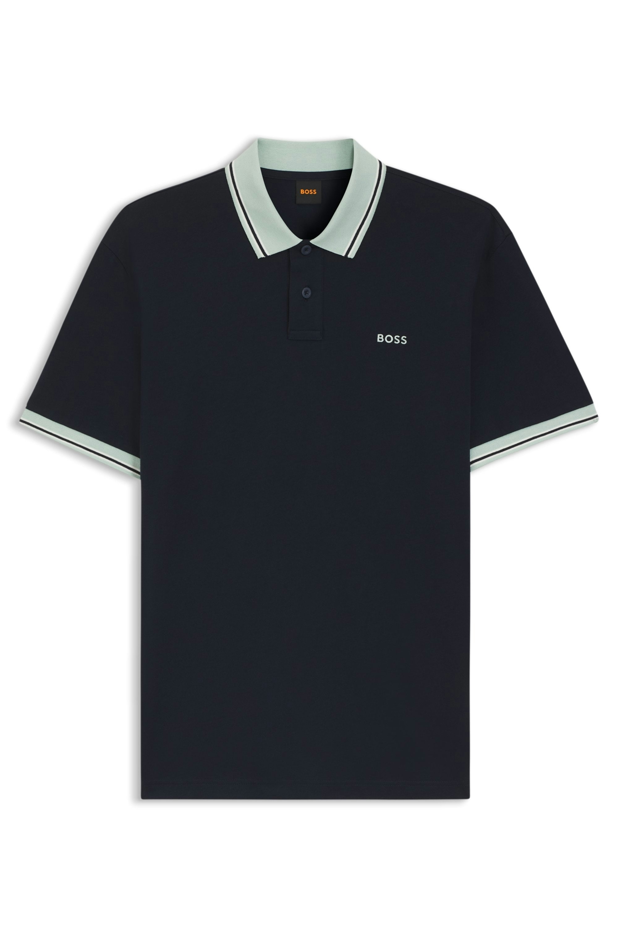 BOSS ORANGE Poloshirt Relaxed Fit, reine Baumwolle, kontrastfarbiger Kragen und Armabschluss