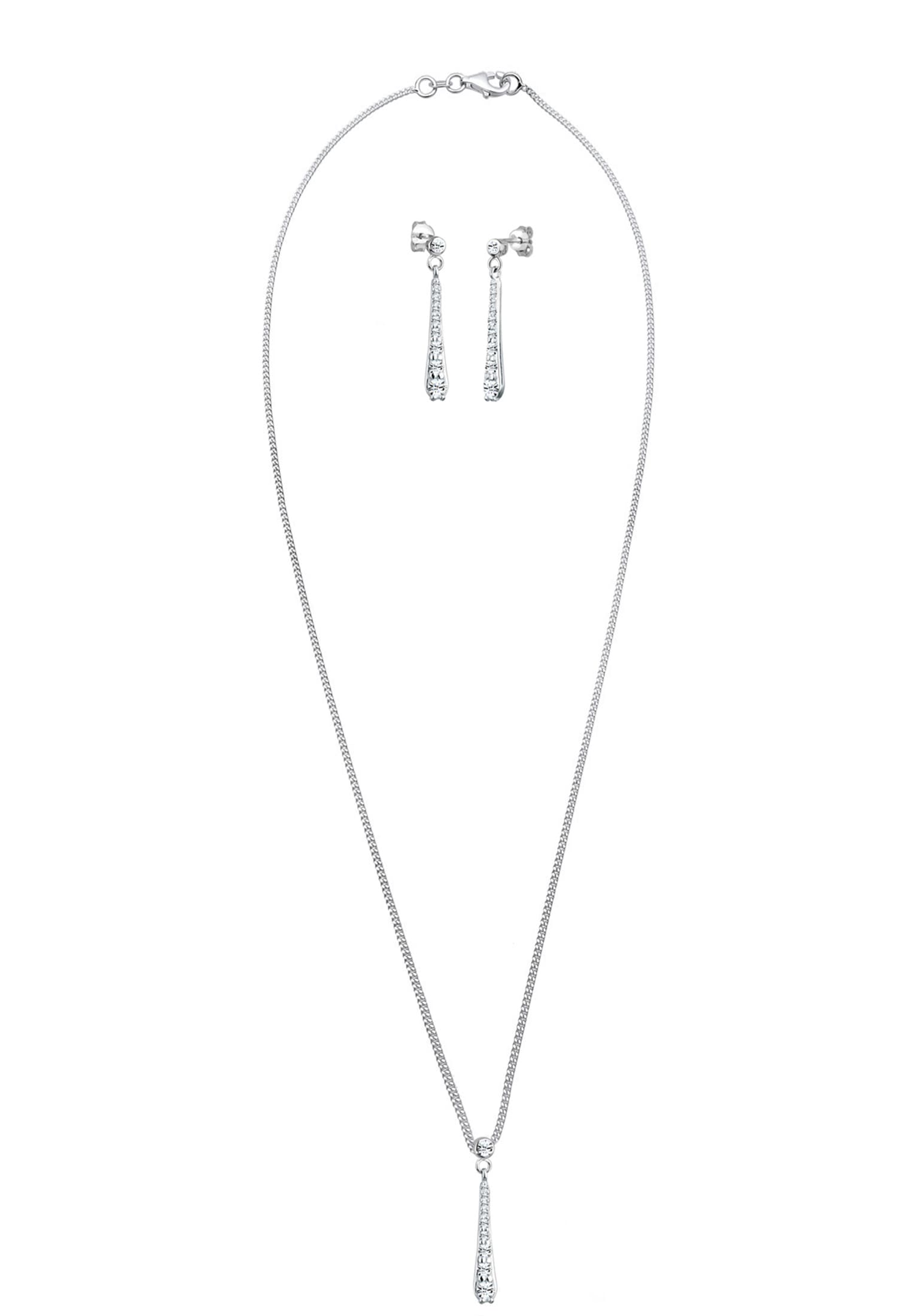 Elli Ohrring und Ketten Set »Schmuckset Weiß 925 Sterling Silber, mit Kristallen von Swarovski®«