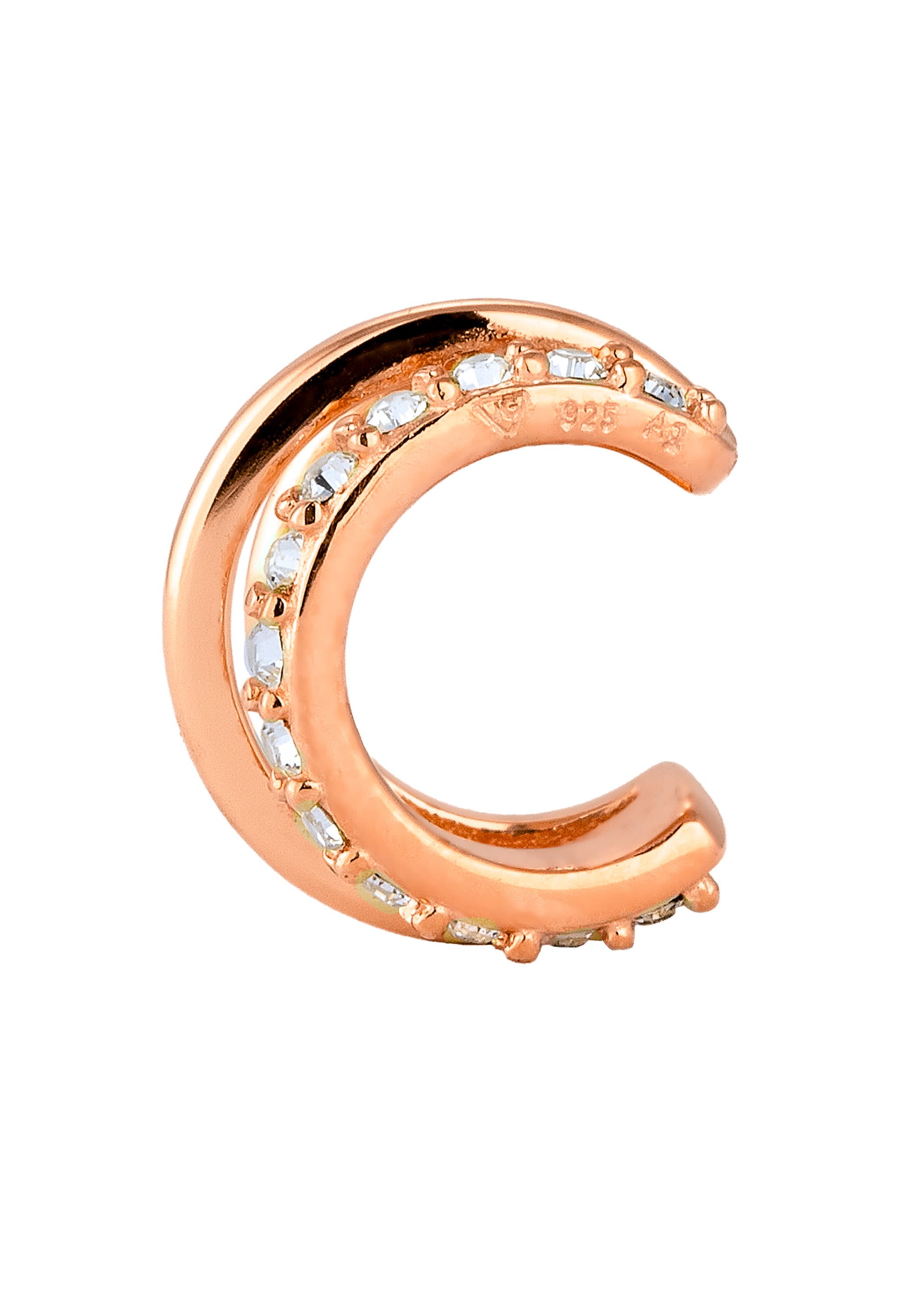 Elli Ohrklemme »Ohrringe Earcuff Single Glas Kristalle Weiß 925 Sterling Silber«