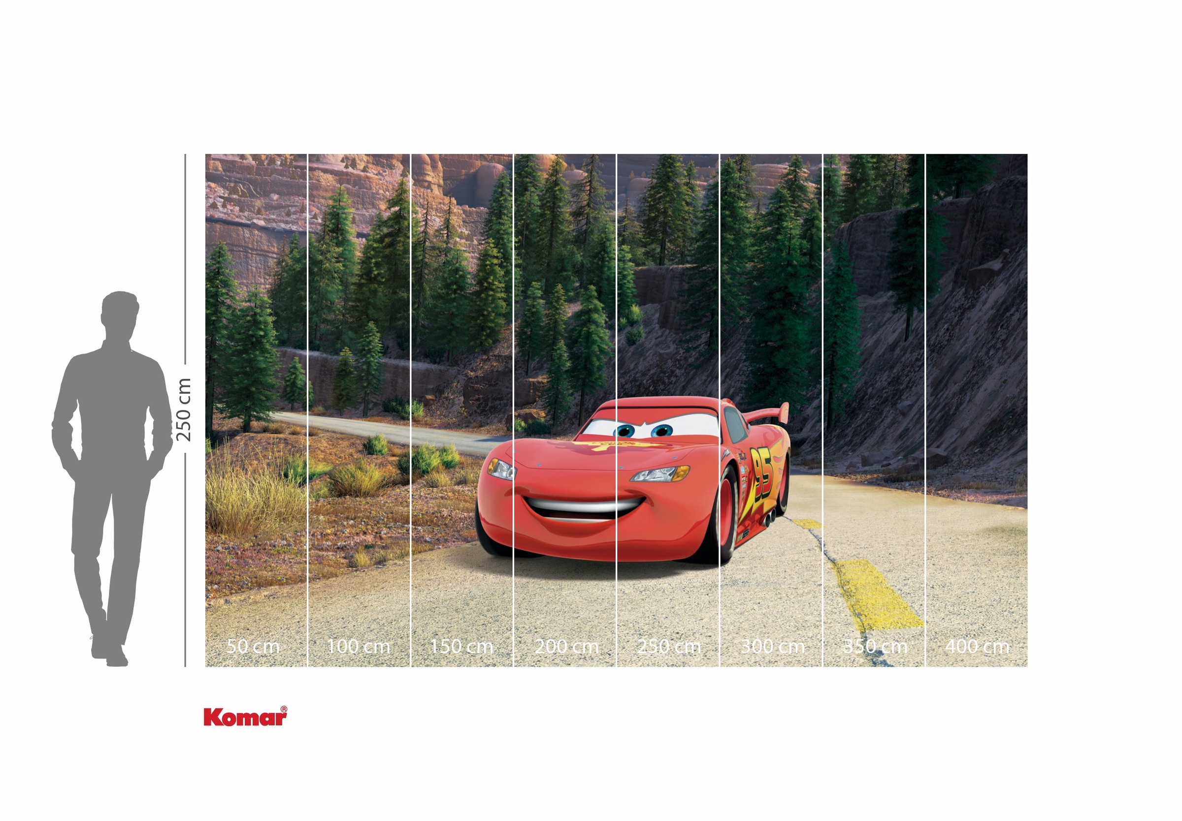 Komar Kindertapete »Disney and Pixar Cars Every Road has a Story«, bedruckt