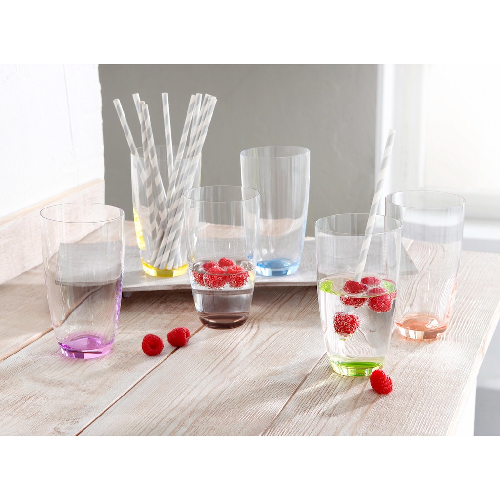 BOHEMIA SELECTION Longdrinkglas »VIVA COLORI«, (Set, 6 tlg.)