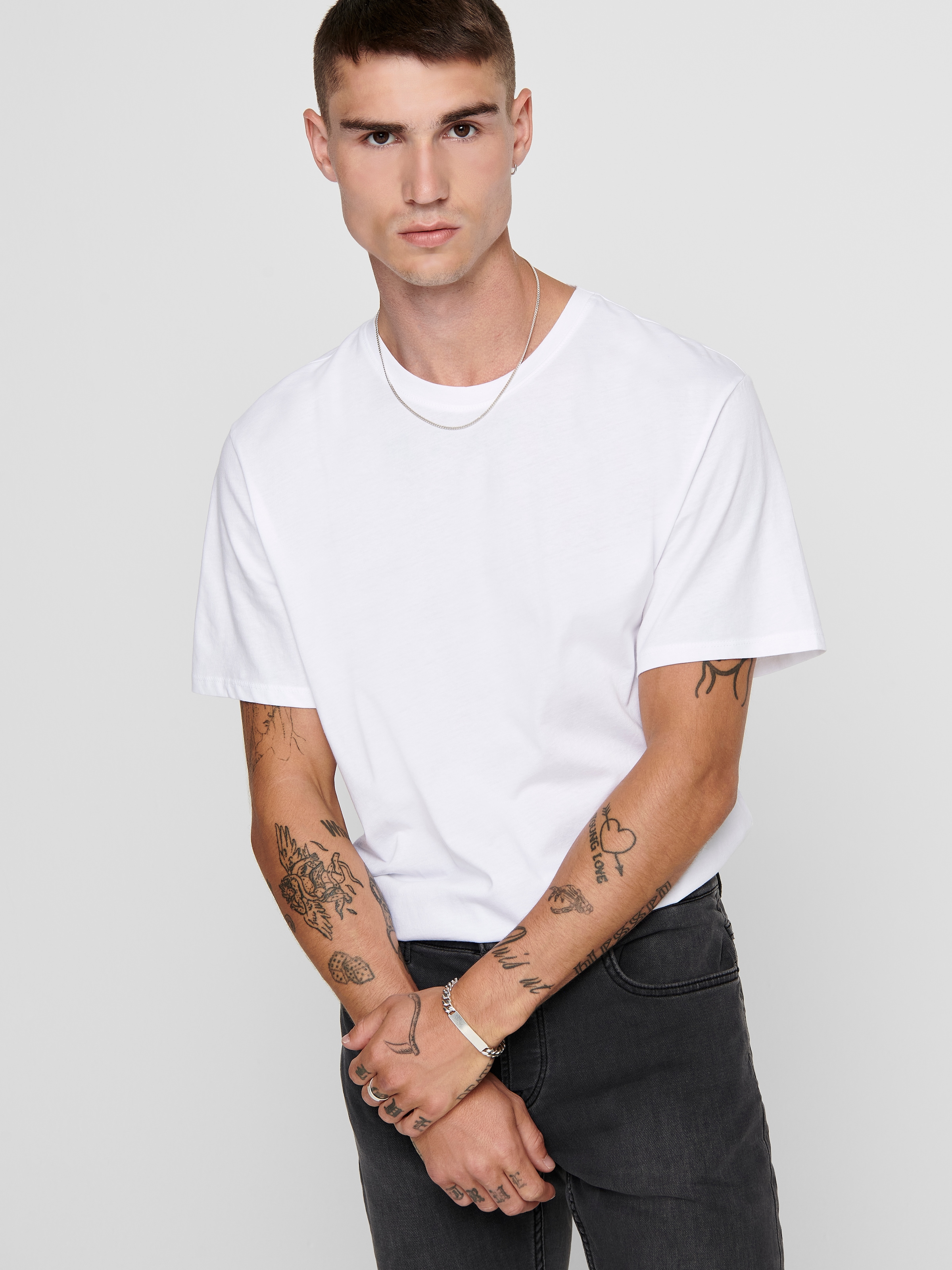 ONLY & SONS Rundhalsshirt »ONSMATT LONGY SS TEE NOOS«