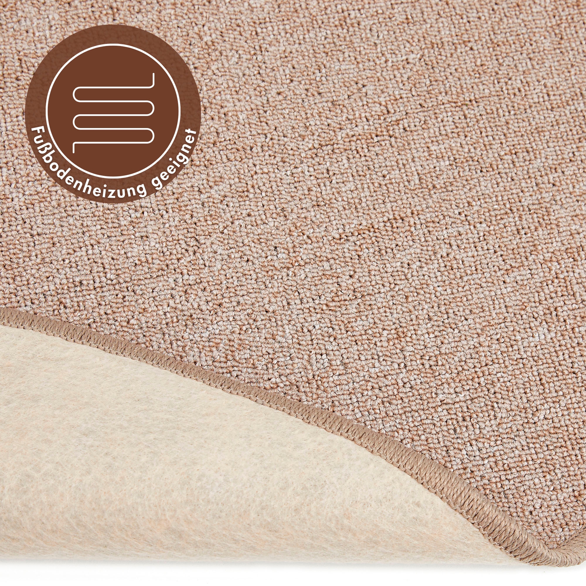Andiamo Teppich »Luton, Made in Germany«, rund, 5 mm Höhe, melierte Optik, ideal im Wohnzimmer & Schlafzimmer