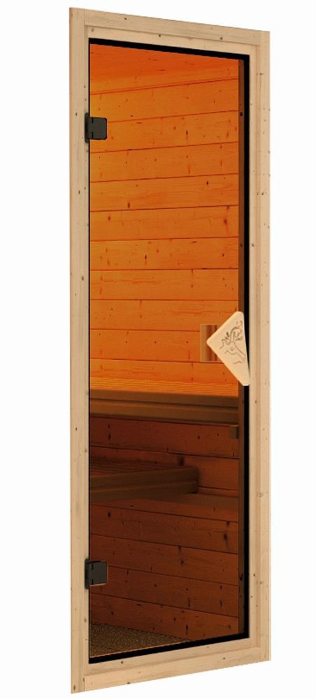 Karibu Sauna »Avril« Set,  Ofen 9 kW Bio externe Strg easy