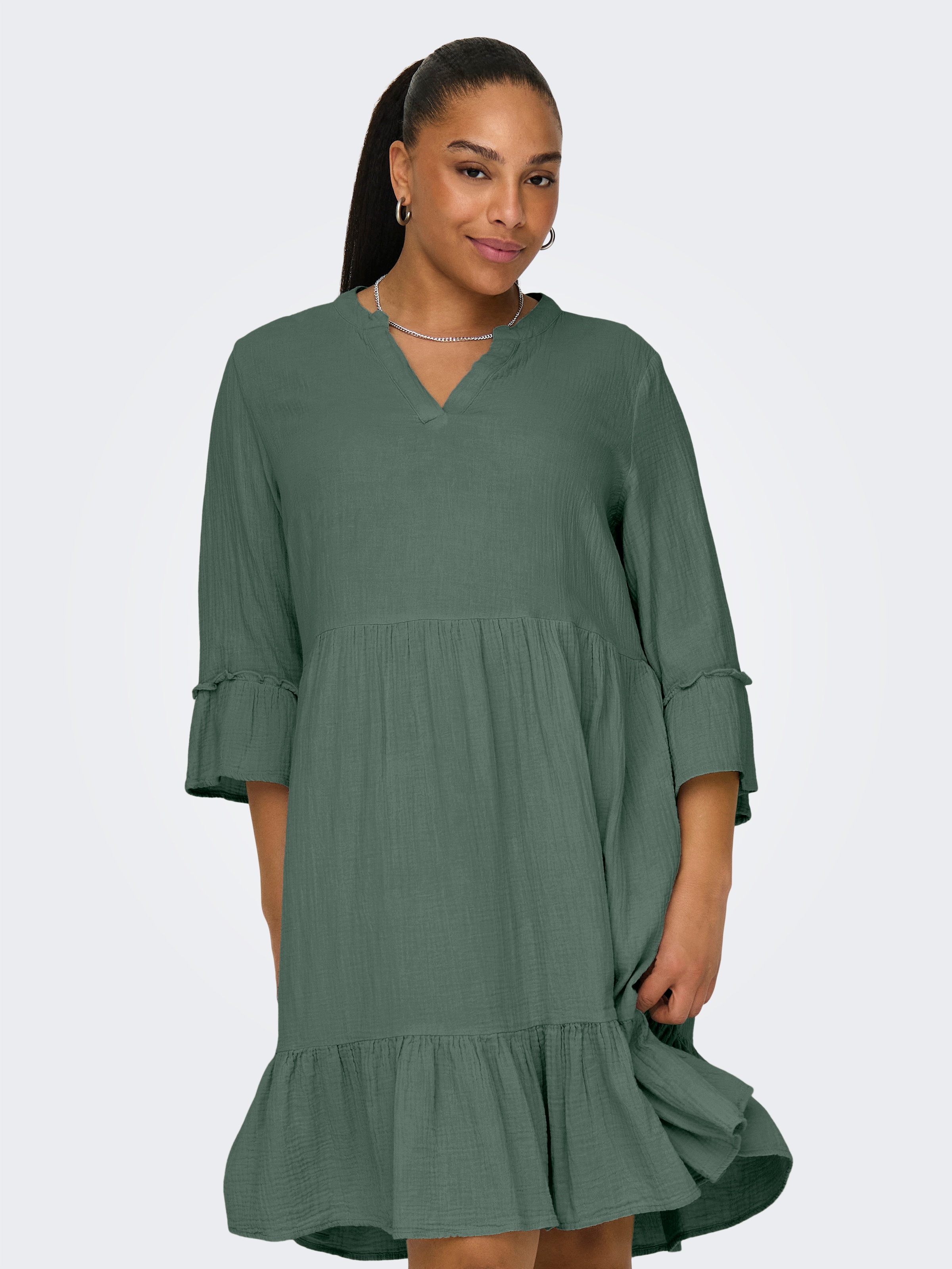 ONLY CARMAKOMA Tunikakleid »CARTHYRA LIFE PEPLUM DRESS WVN« Sommerkleid