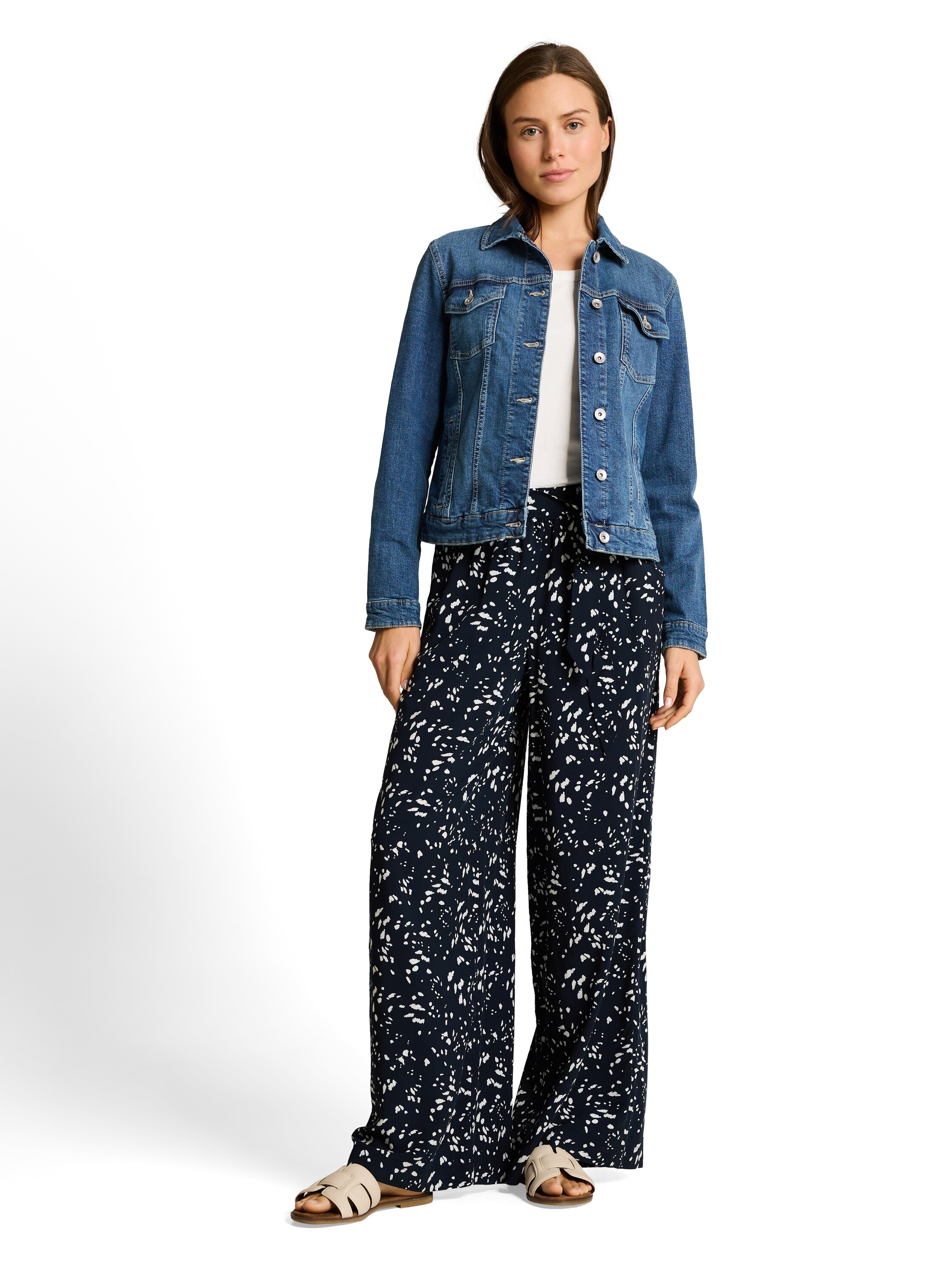 TOM TAILOR Webhose  mit Allover-Muster/weites Bein