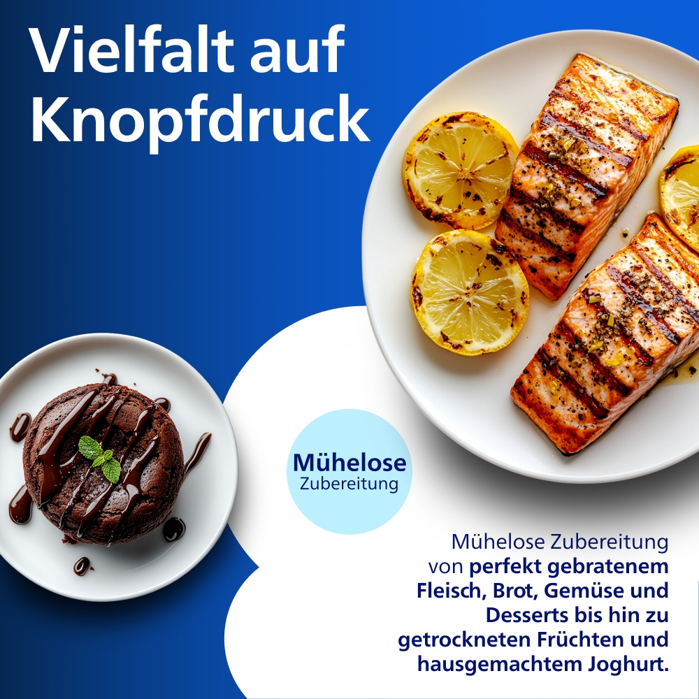 Philips Heißluftfritteuse »NA547/07 Steam Airfryer 5000 Series mit EasySlide, 7,2L Kapazität« 2000 W mit Dampfgarfunktion u. RapidAir Plus Technologie; Schwarz/Gold