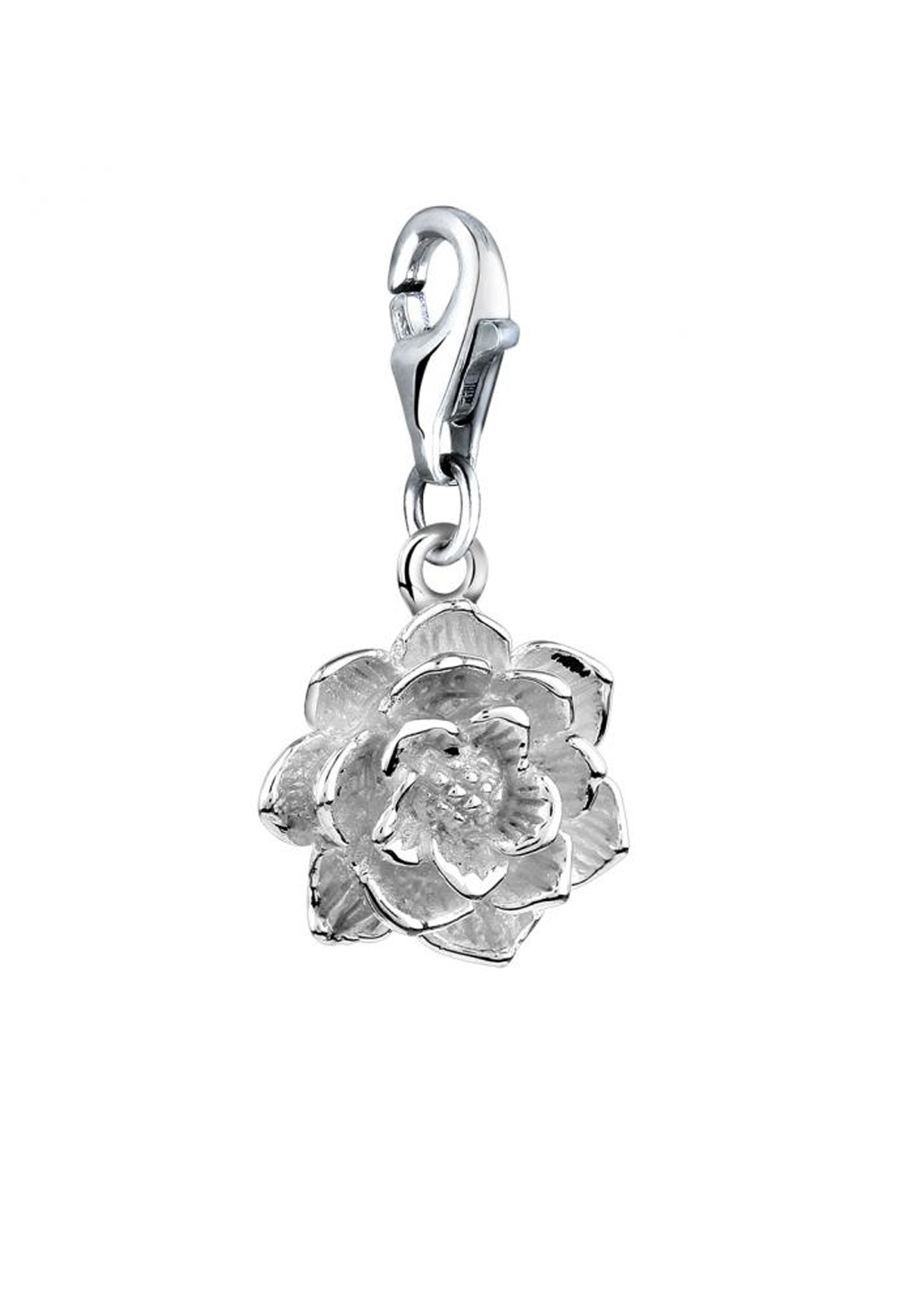 Nenalina Charm-Einhänger »Charm Anhänger Lotus Blüte Floral Flower 925 Silber«