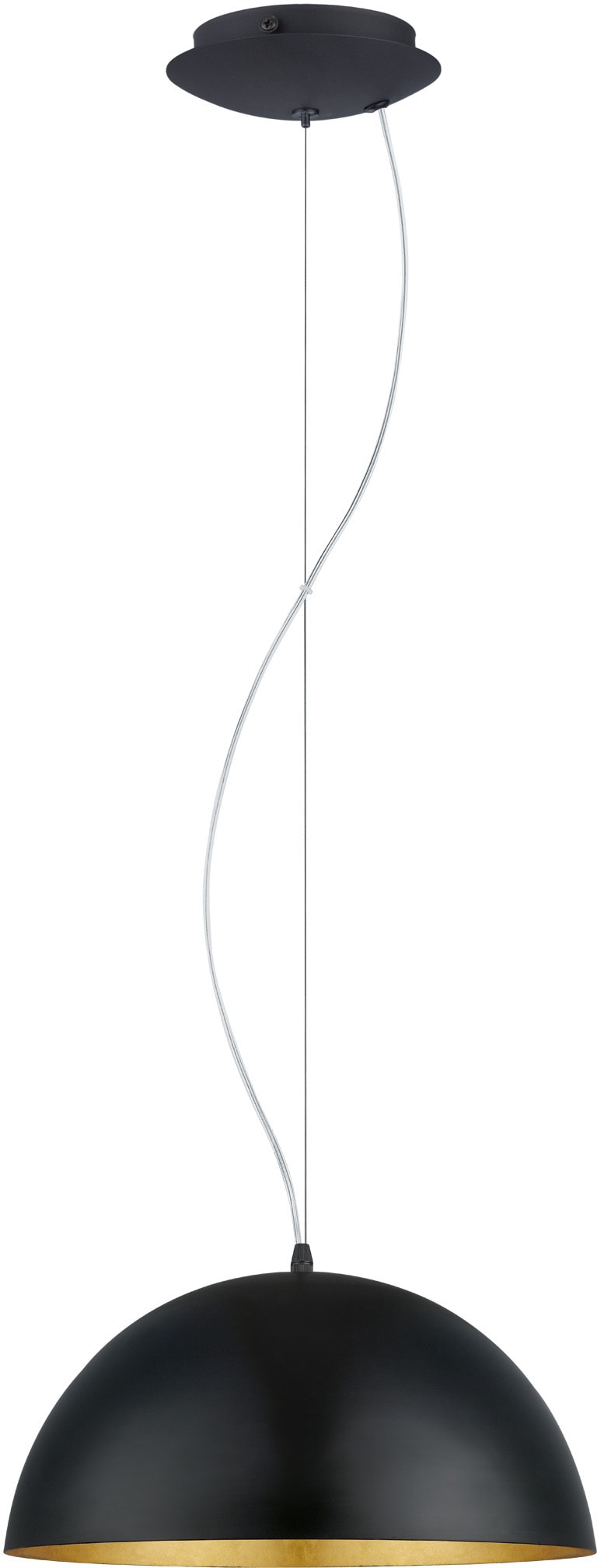 EGLO Hängeleuchte »GAETANO 1 Pendellampe, Stahl, E27, Hängelampe, Esstischlampe, Lampe« E27 1 Stk. Hängeleuchte, H150 x Ø38, schwarz, gold, 1X60W exkl.