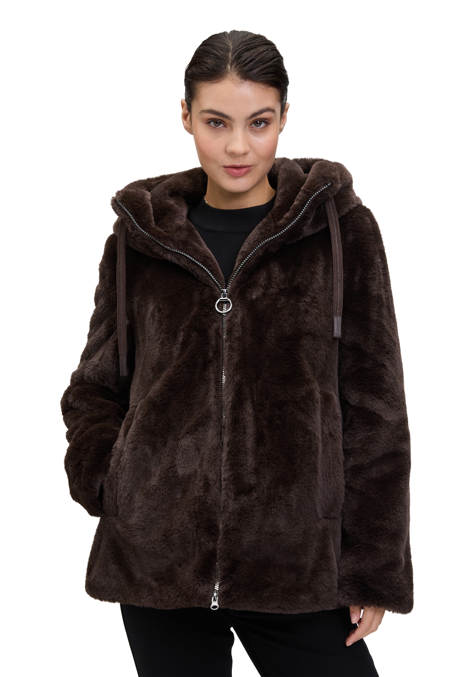 Betty Barclay Plüschjacke »Plüschjacke mit Kapuze«